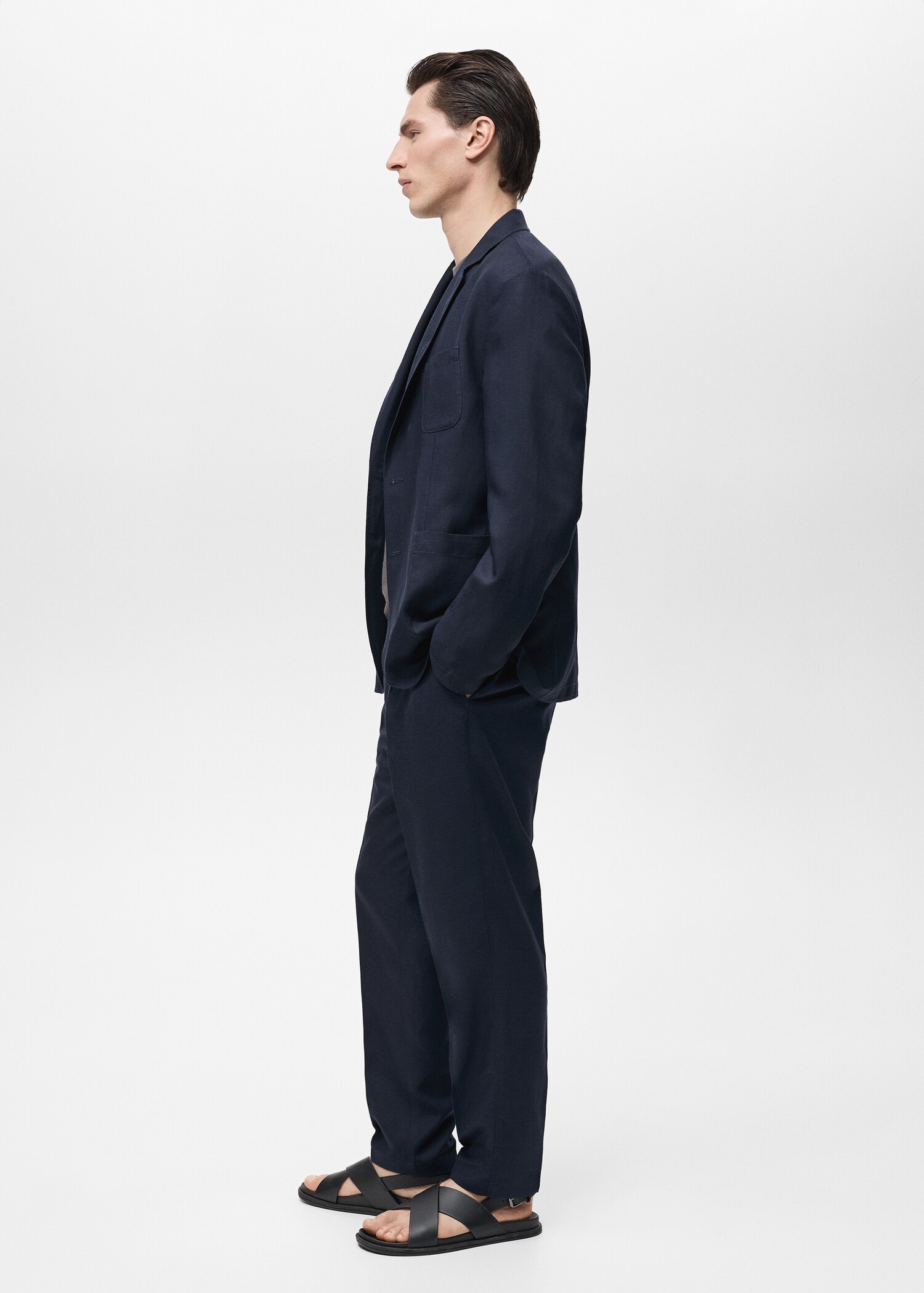 Slim fit linen pants - Details of the article 2