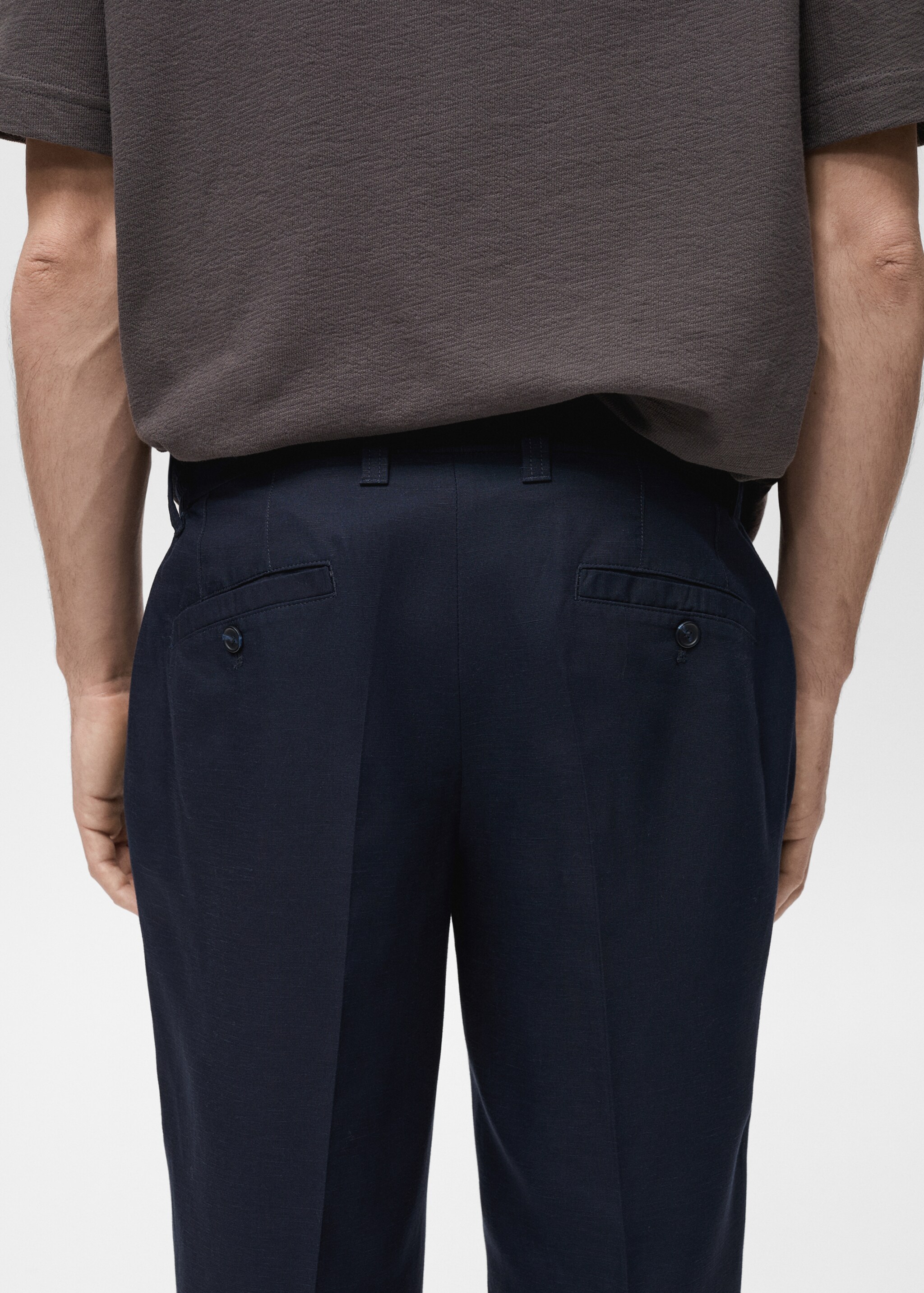 Slim fit linen trousers - Details of the article 6
