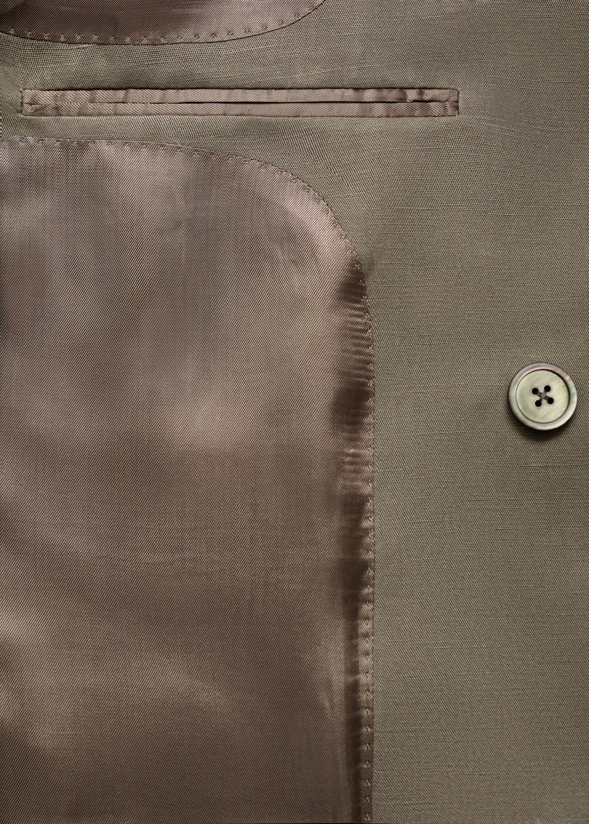 Americana traje mezcla lino slim fit cruzada - Detalle del artículo 0