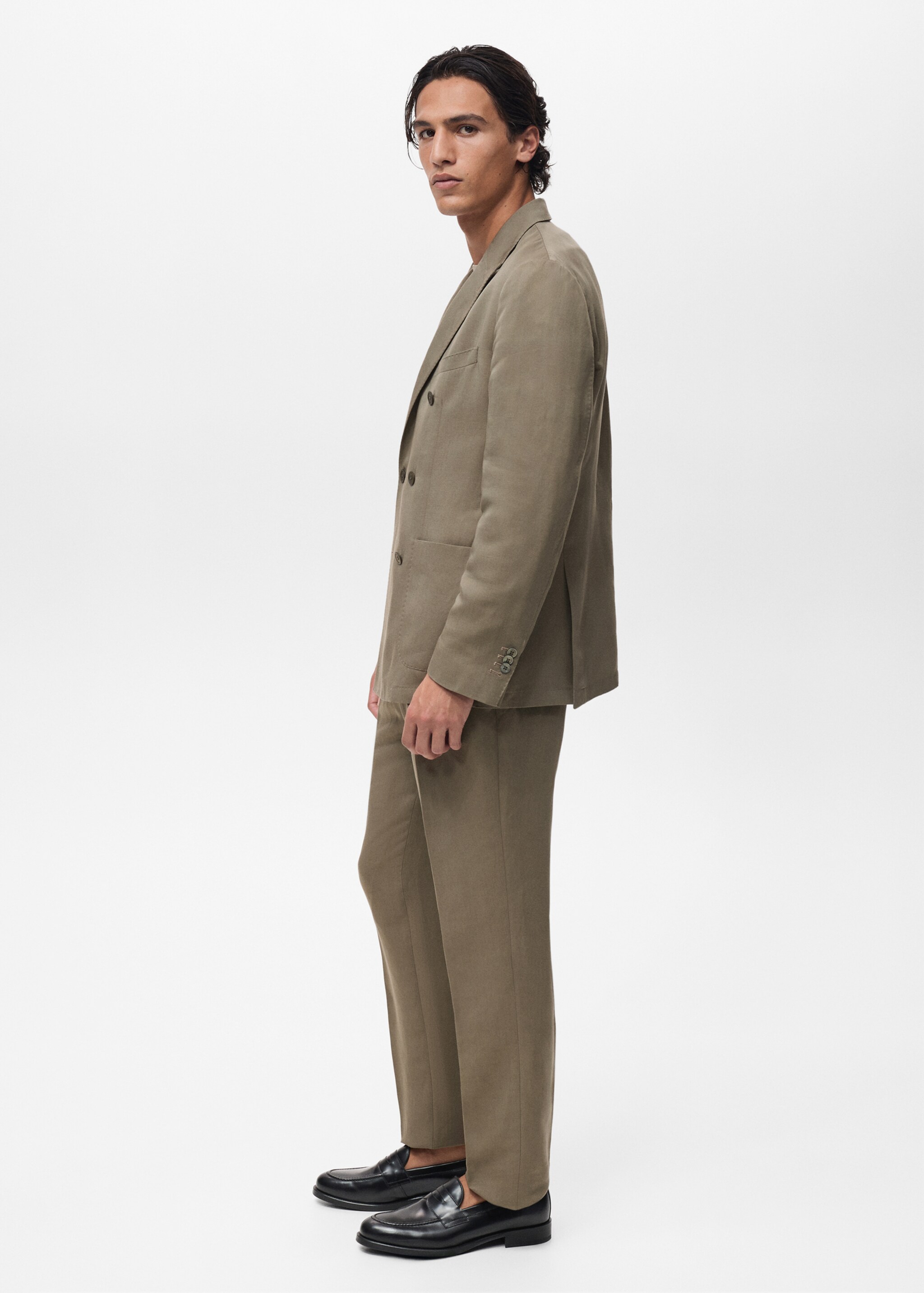 Americana traje mezcla lino slim fit cruzada - Detalle del artículo 2