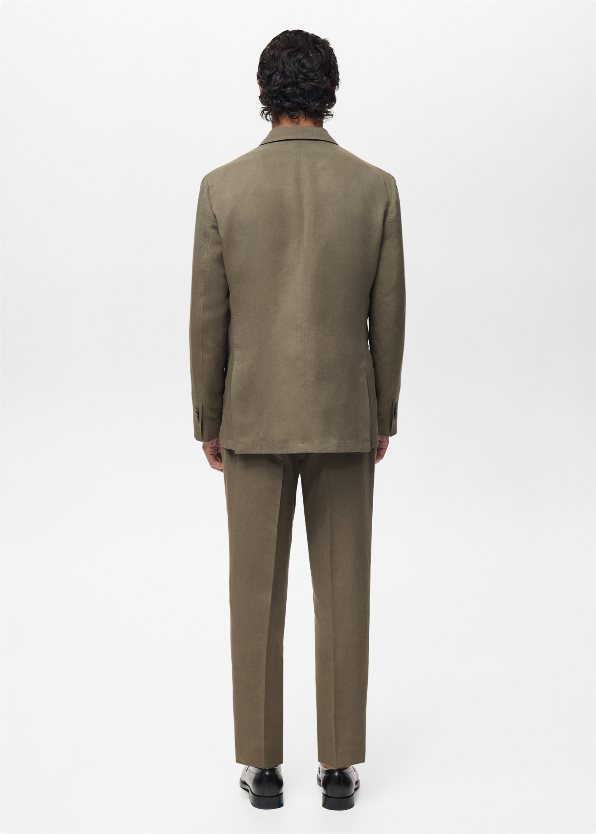Americana traje mezcla lino slim fit cruzada - Reverso del artículo