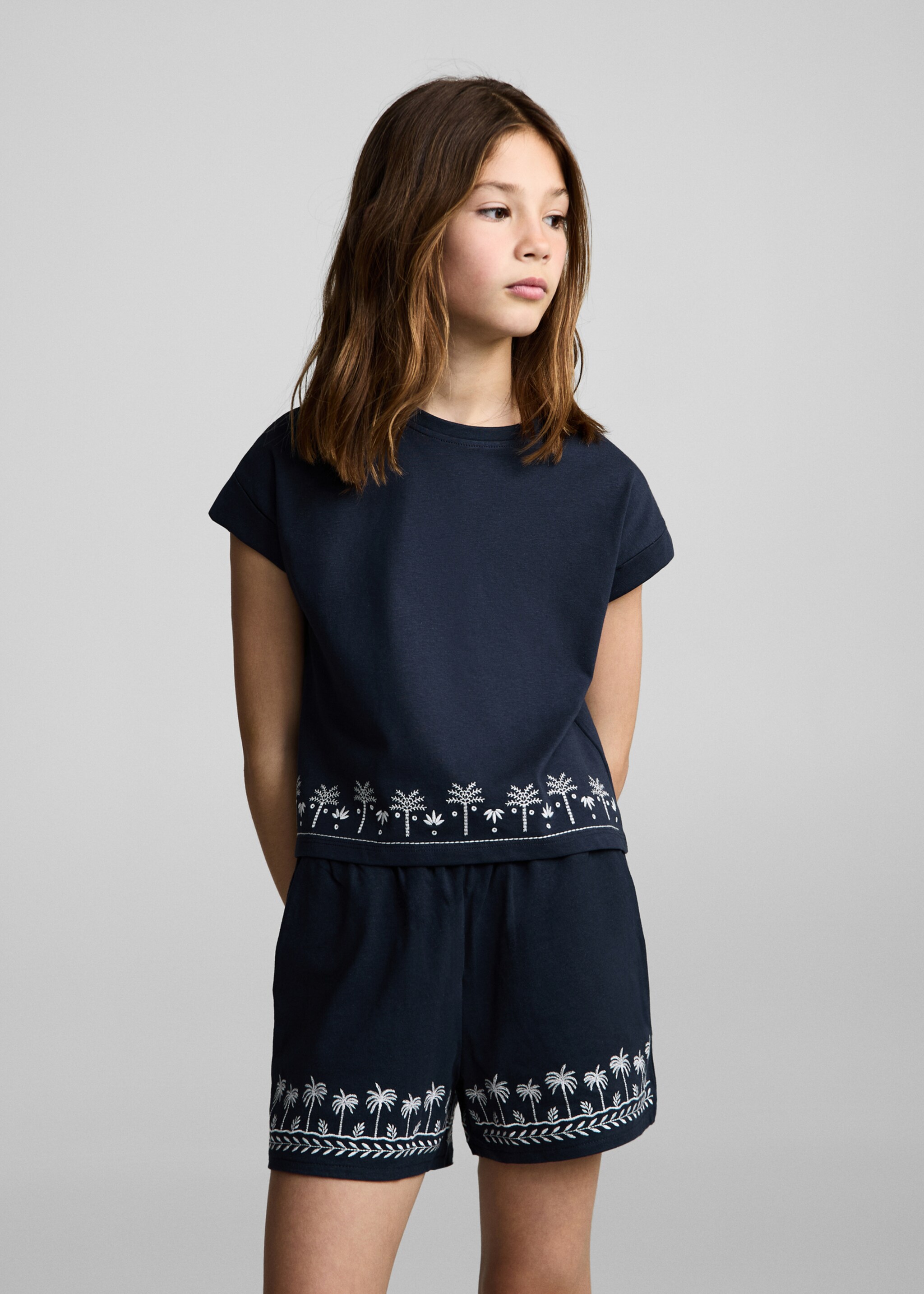 Embroidered short-sleeved t-shirt - Medium plane
