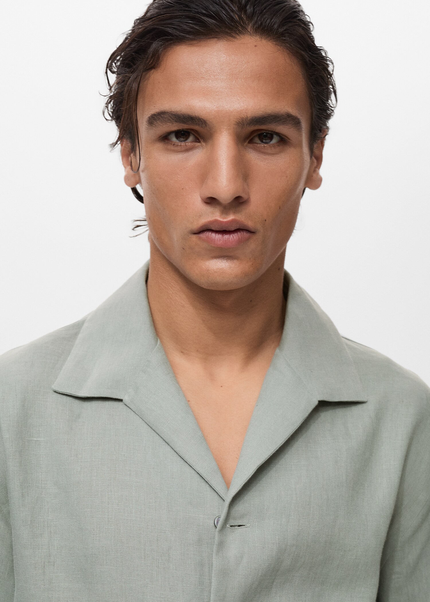 100% linen short sleeve shirt - Details of the article 1