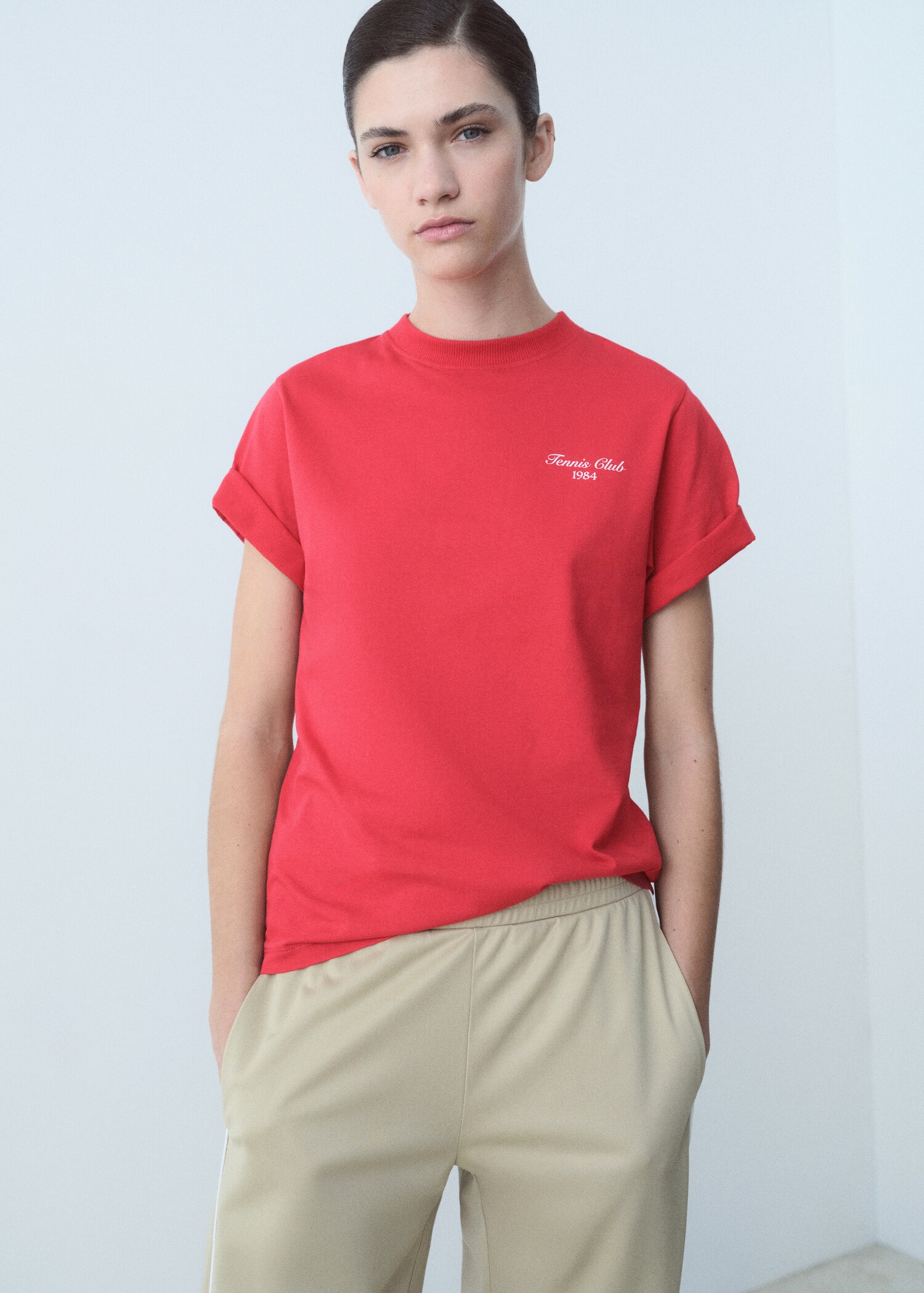 T-shirt coton message imprimé - Plan moyen