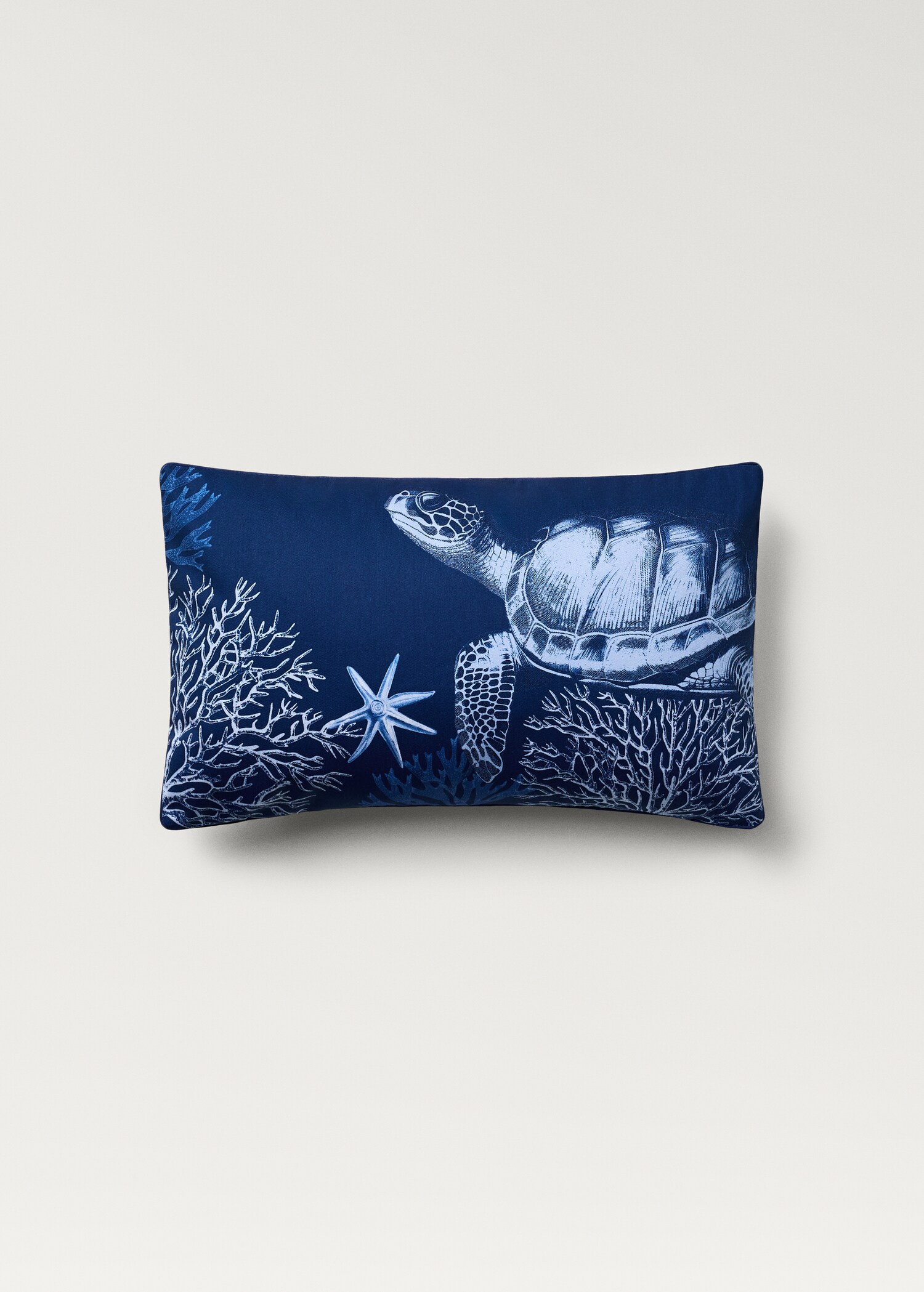 Reversible marine-print cushion cover 30x50 cm - Details of the article 1