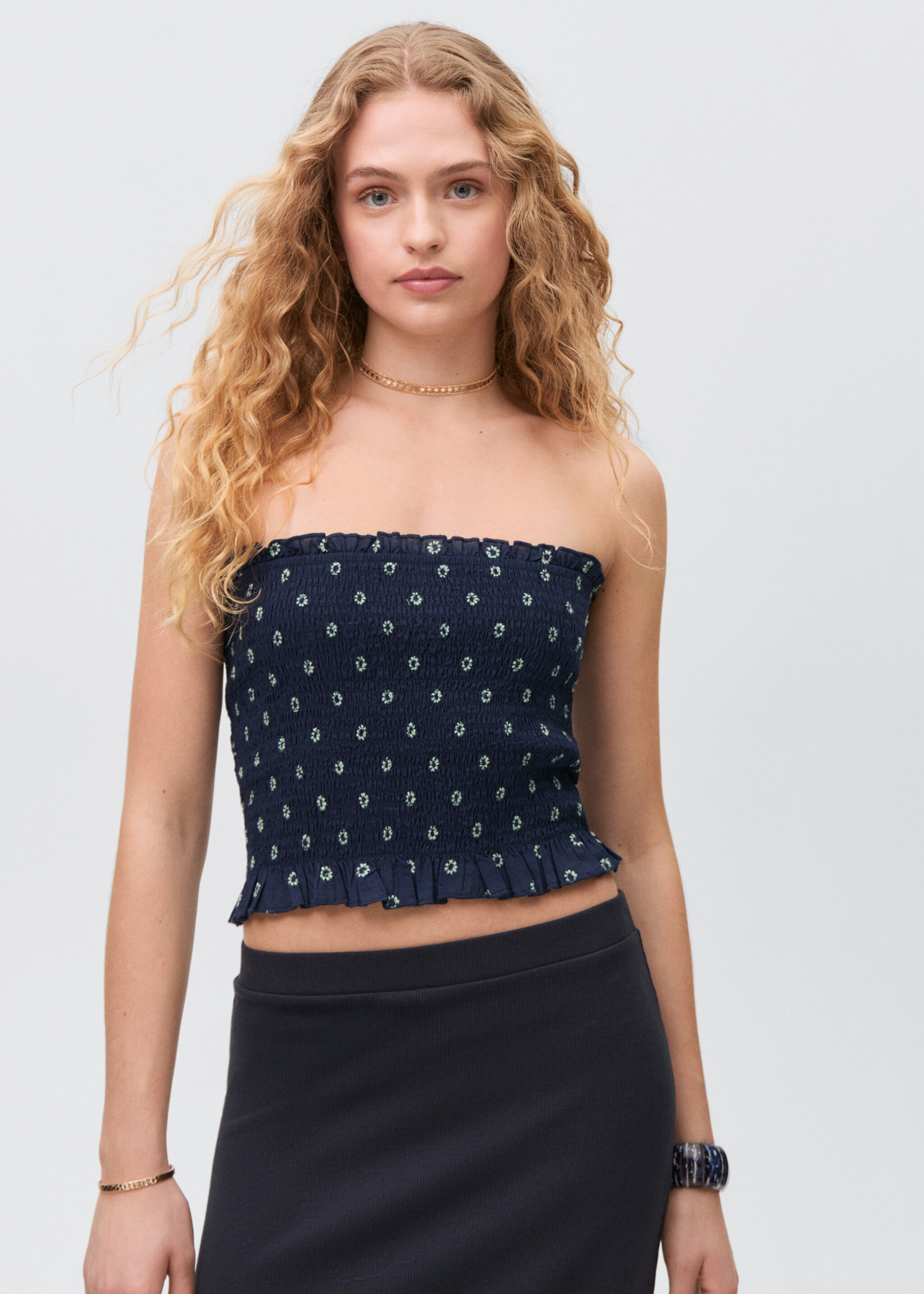 Ruched strapless top - Medium plane