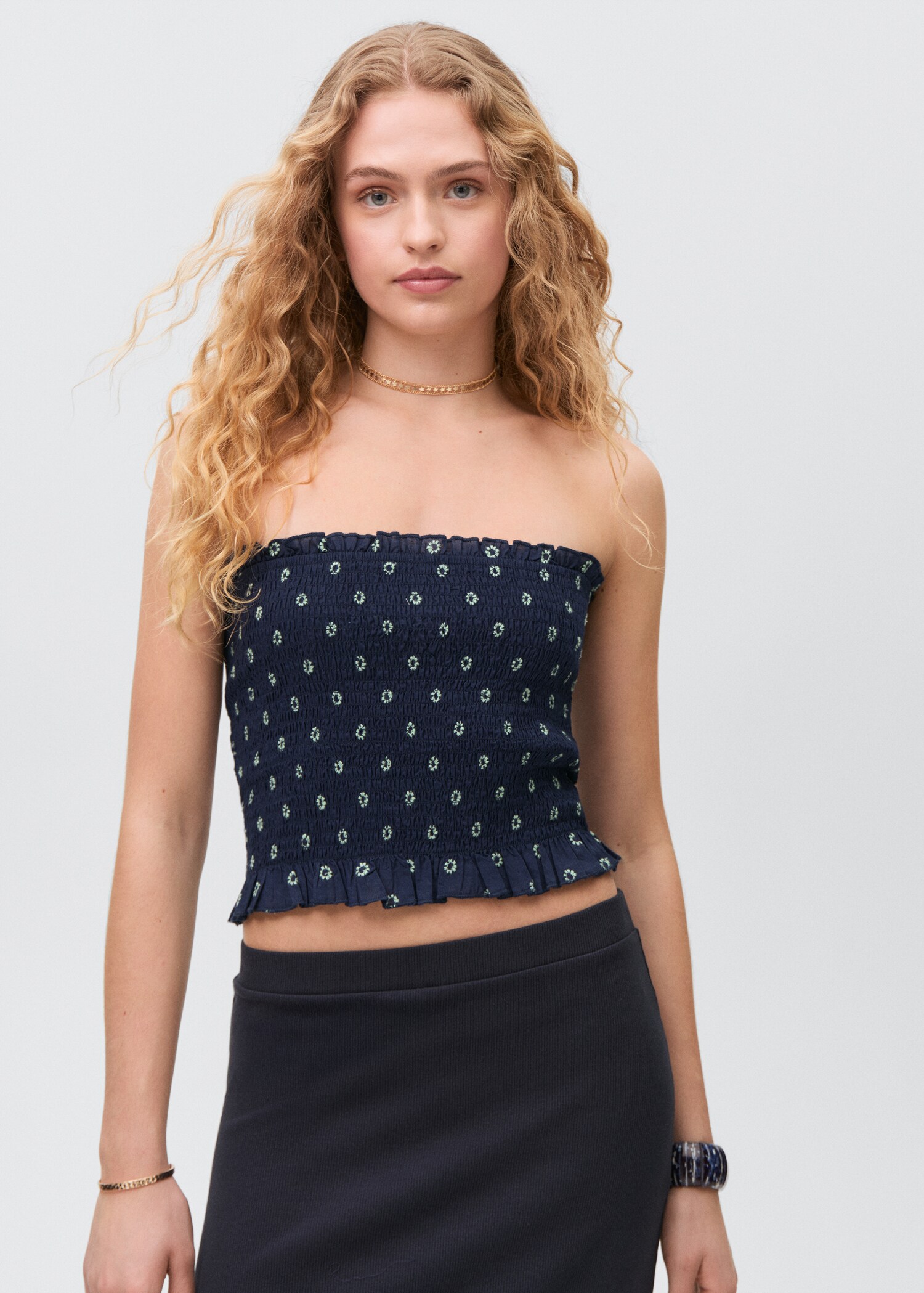 Top bustier froncé - Plan moyen