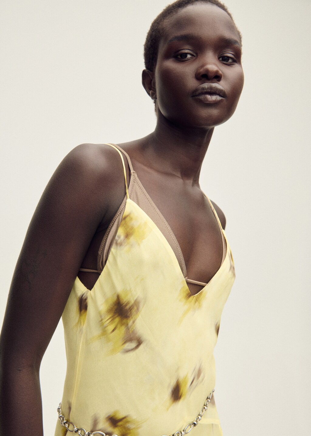 Long floral-print dress