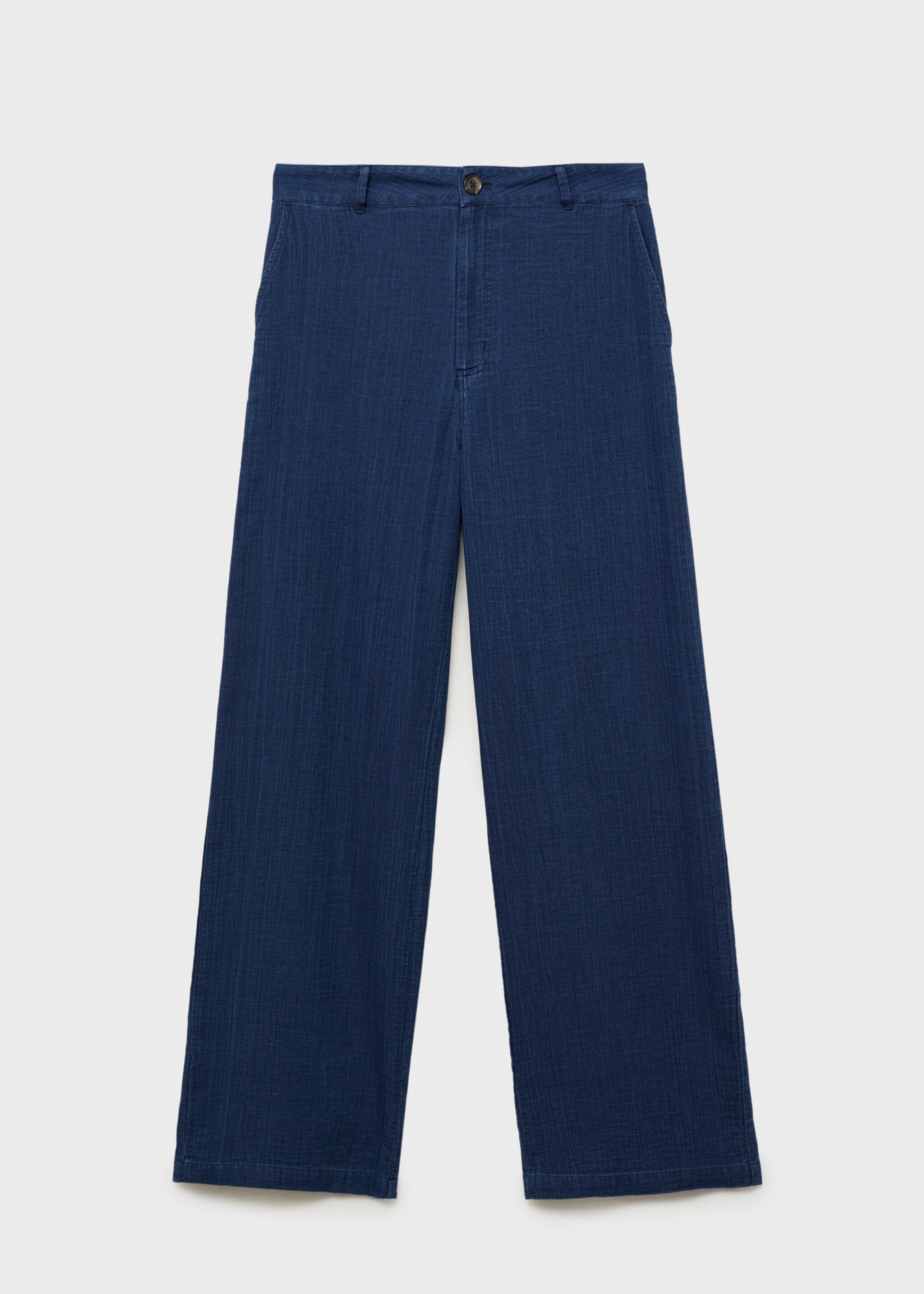 High-waisted denim flowy trousers - Article without model