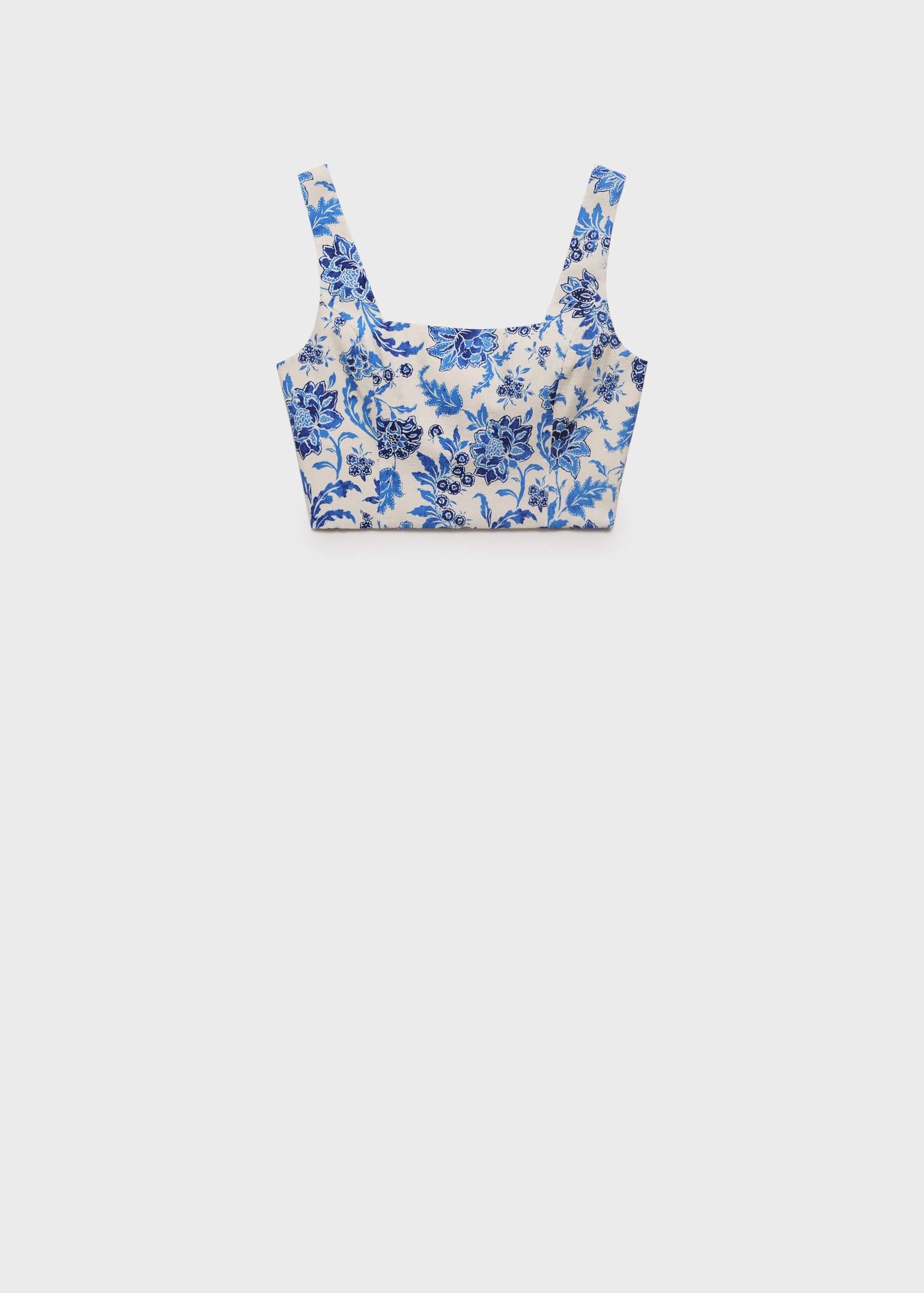 Blumenprint-Top mit tiefem Ausschnitt - Artikel ohne Model