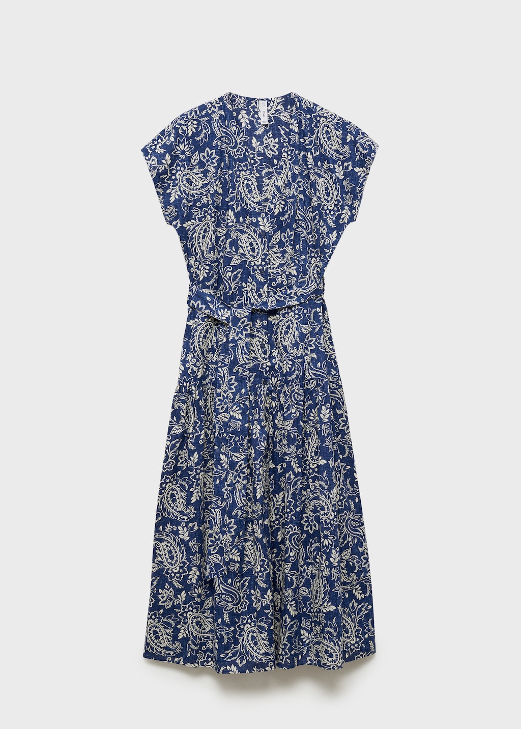 Paisley flared dress with belt