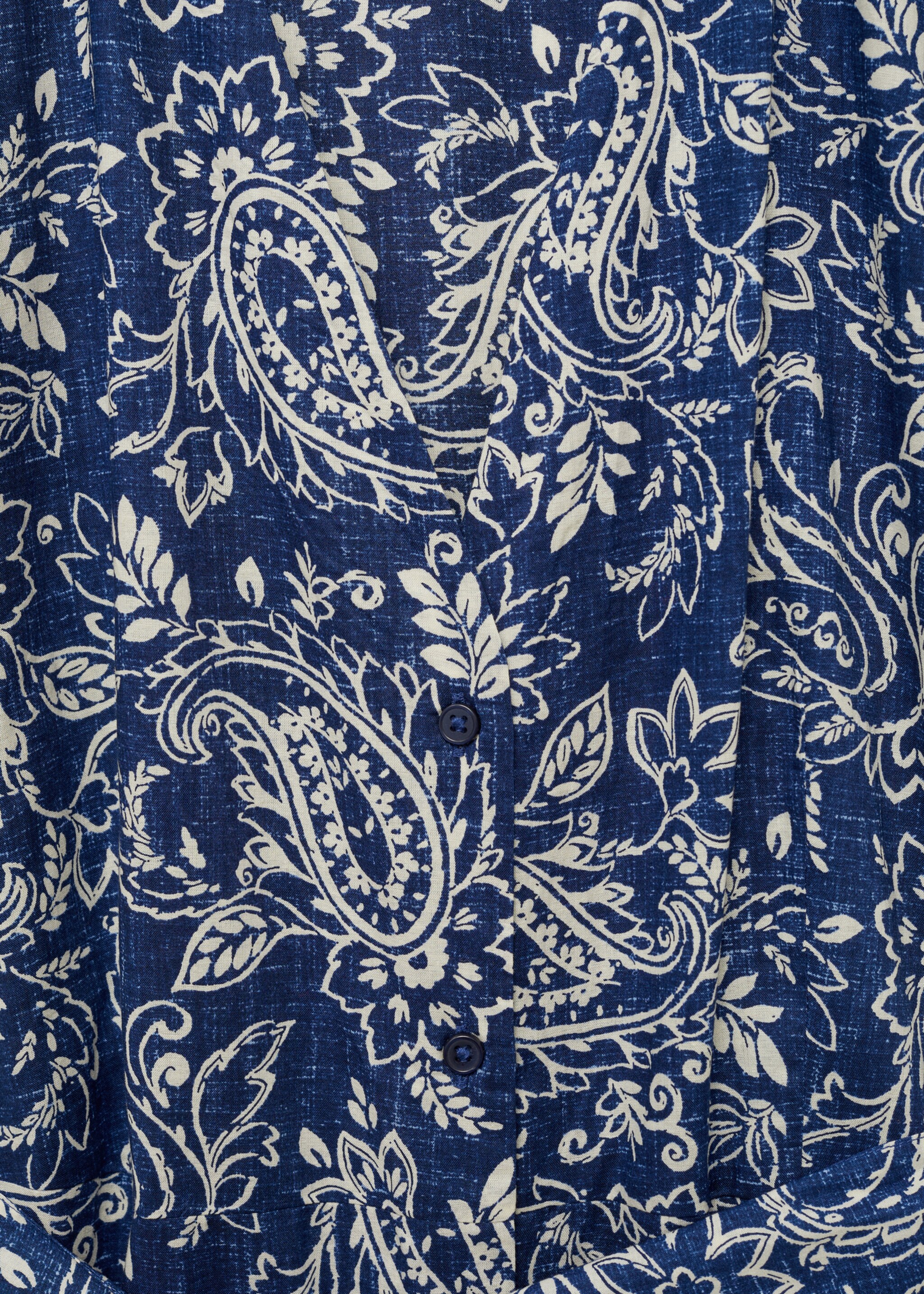 Paisley flared dress with belt - Details of the article 0
