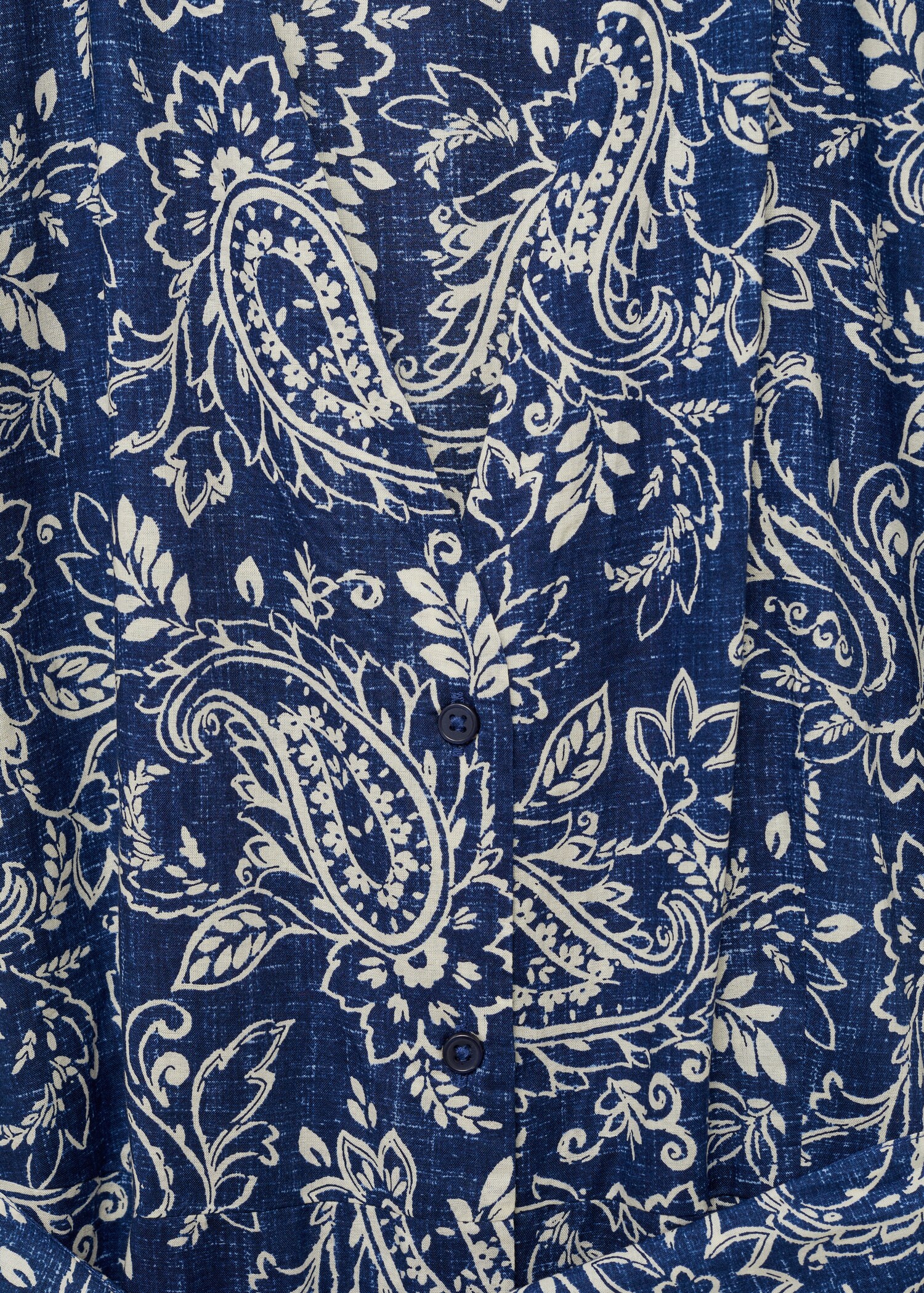 Paisley flared dress with belt - Details of the article 0