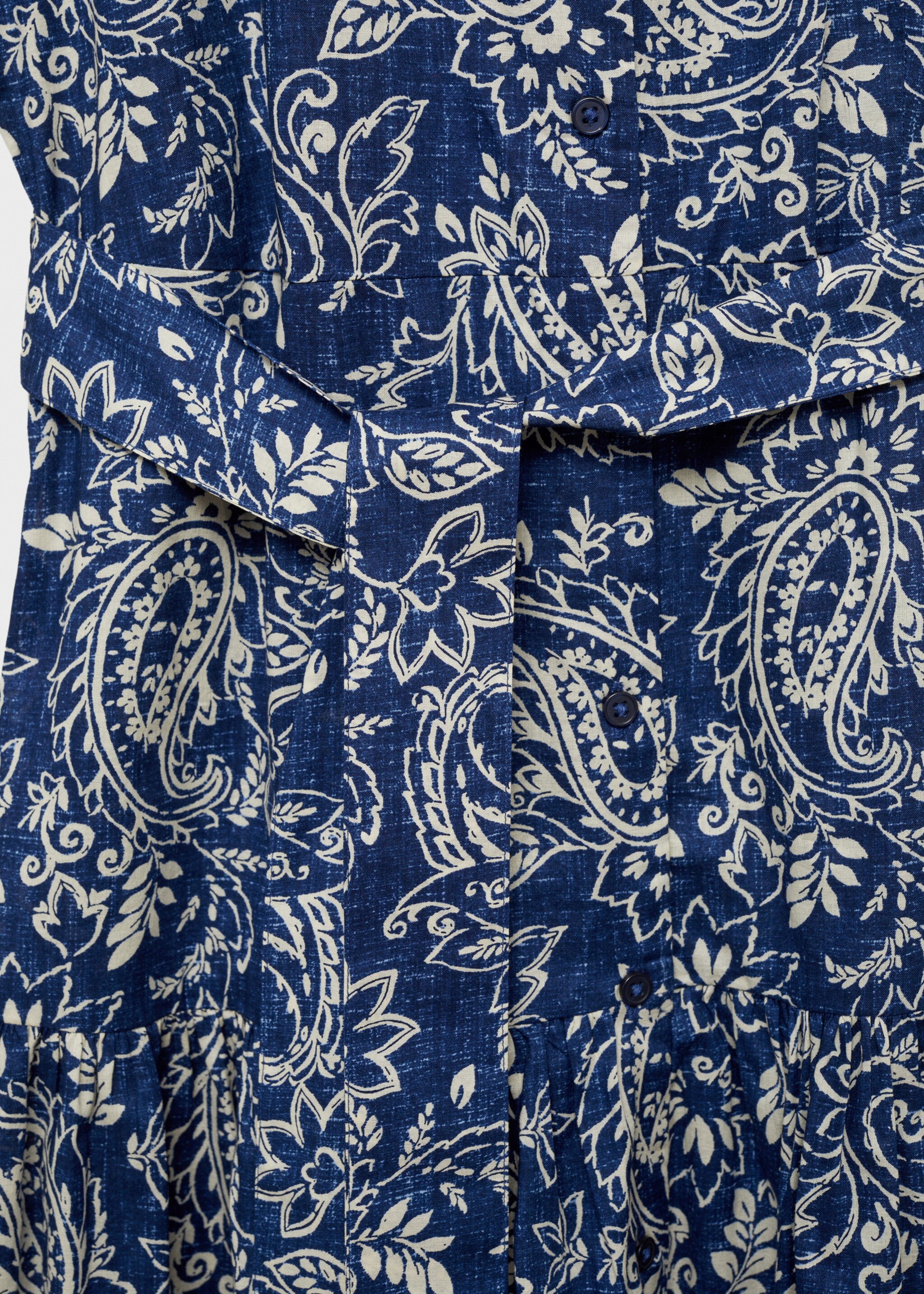 Paisley flared dress with belt - Details of the article 8