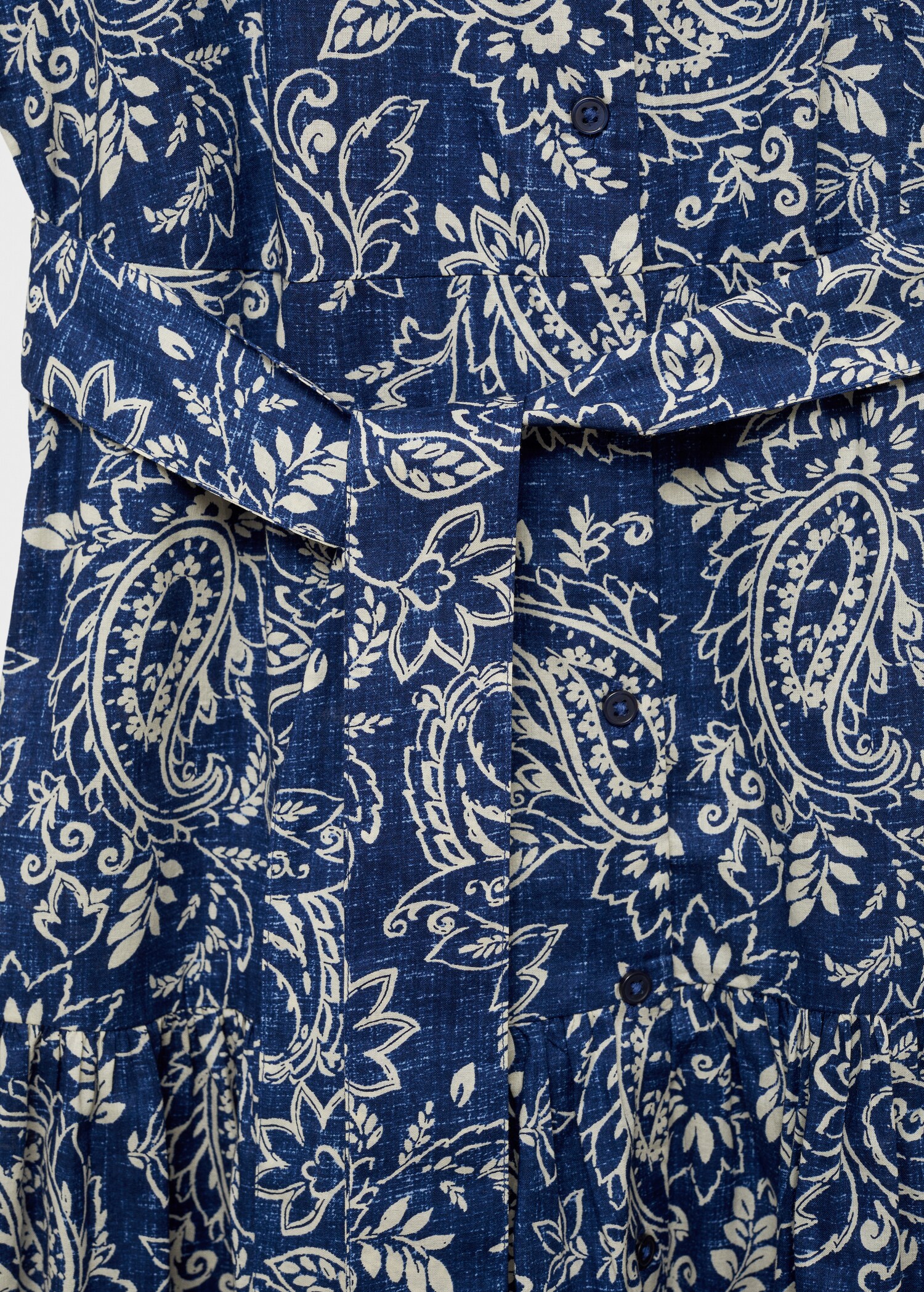Paisley flared dress with belt - Details of the article 8