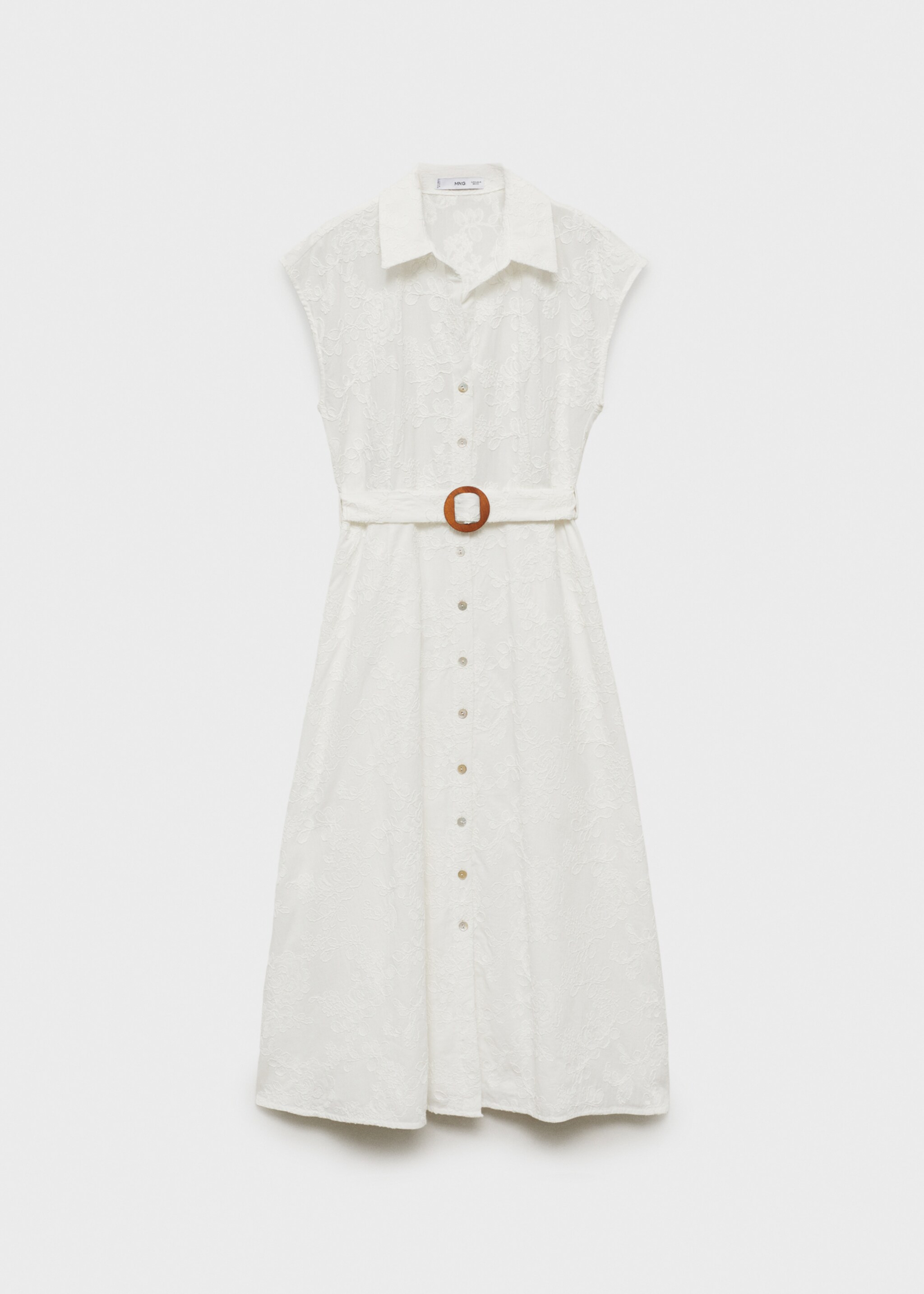 Robe-chemise brodée avec ceinture - Article sans modèle