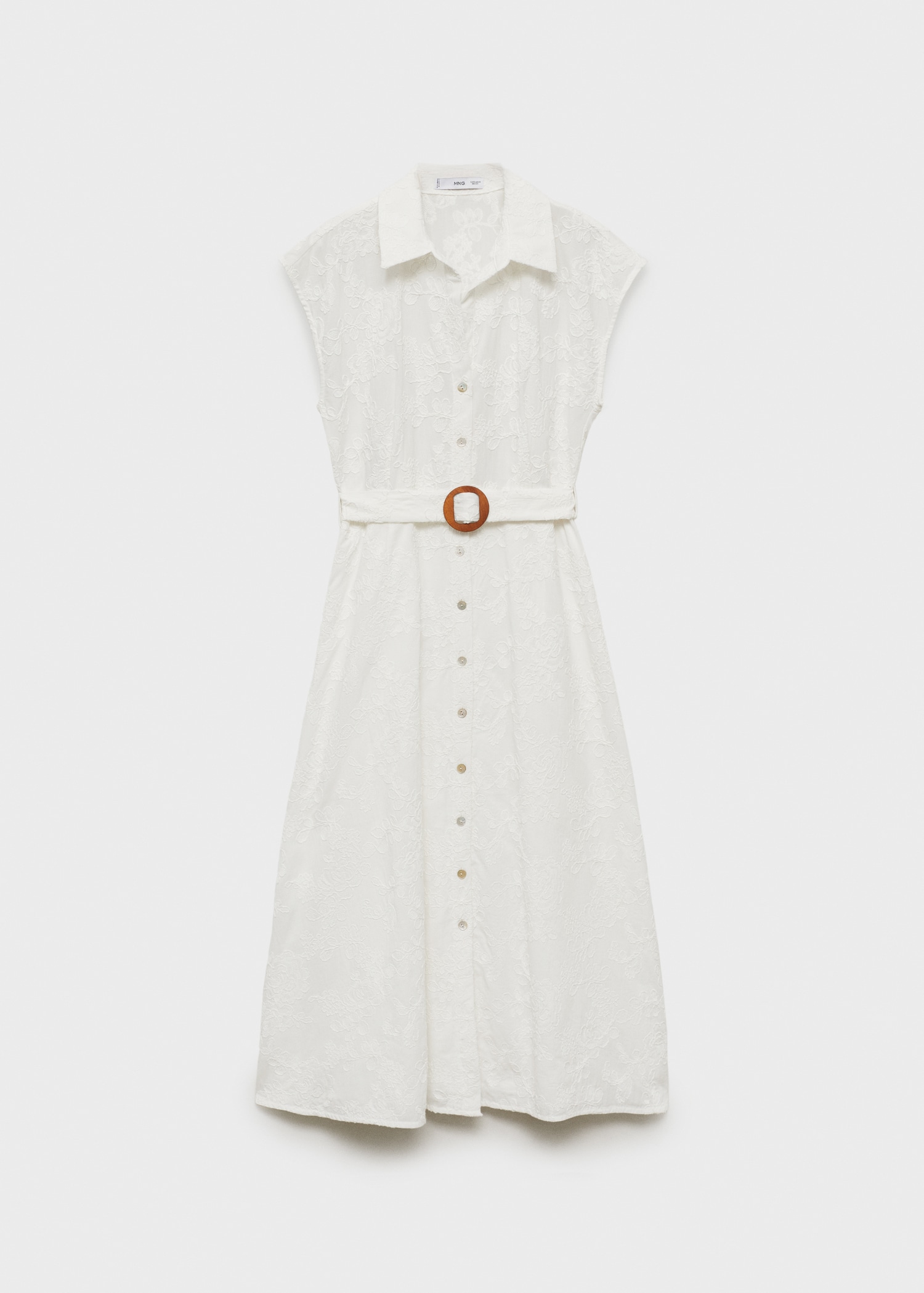 Vestido camisero bordado cinturón - Artículo sin modelo
