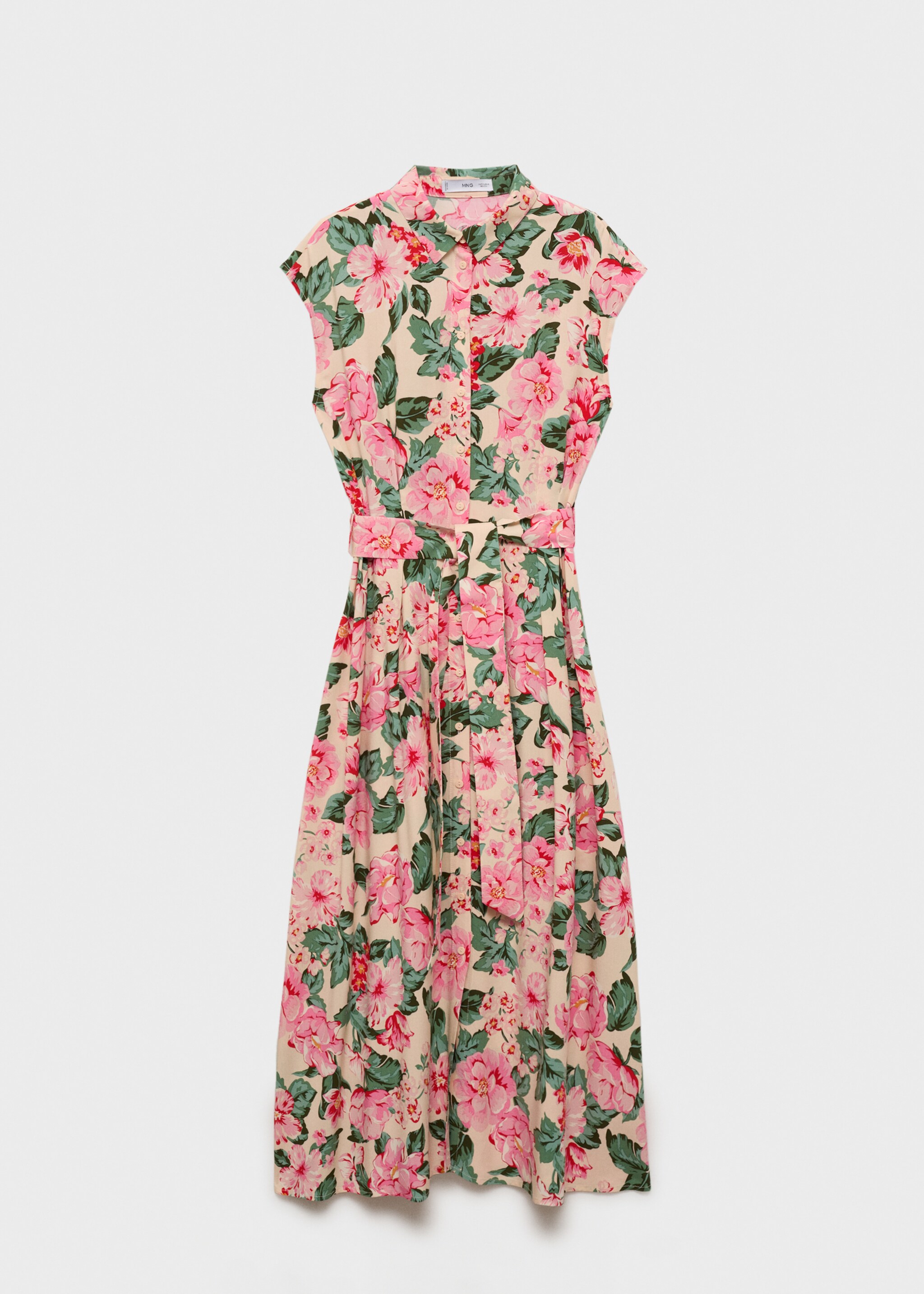Printed shirt dress with belt - Article without model