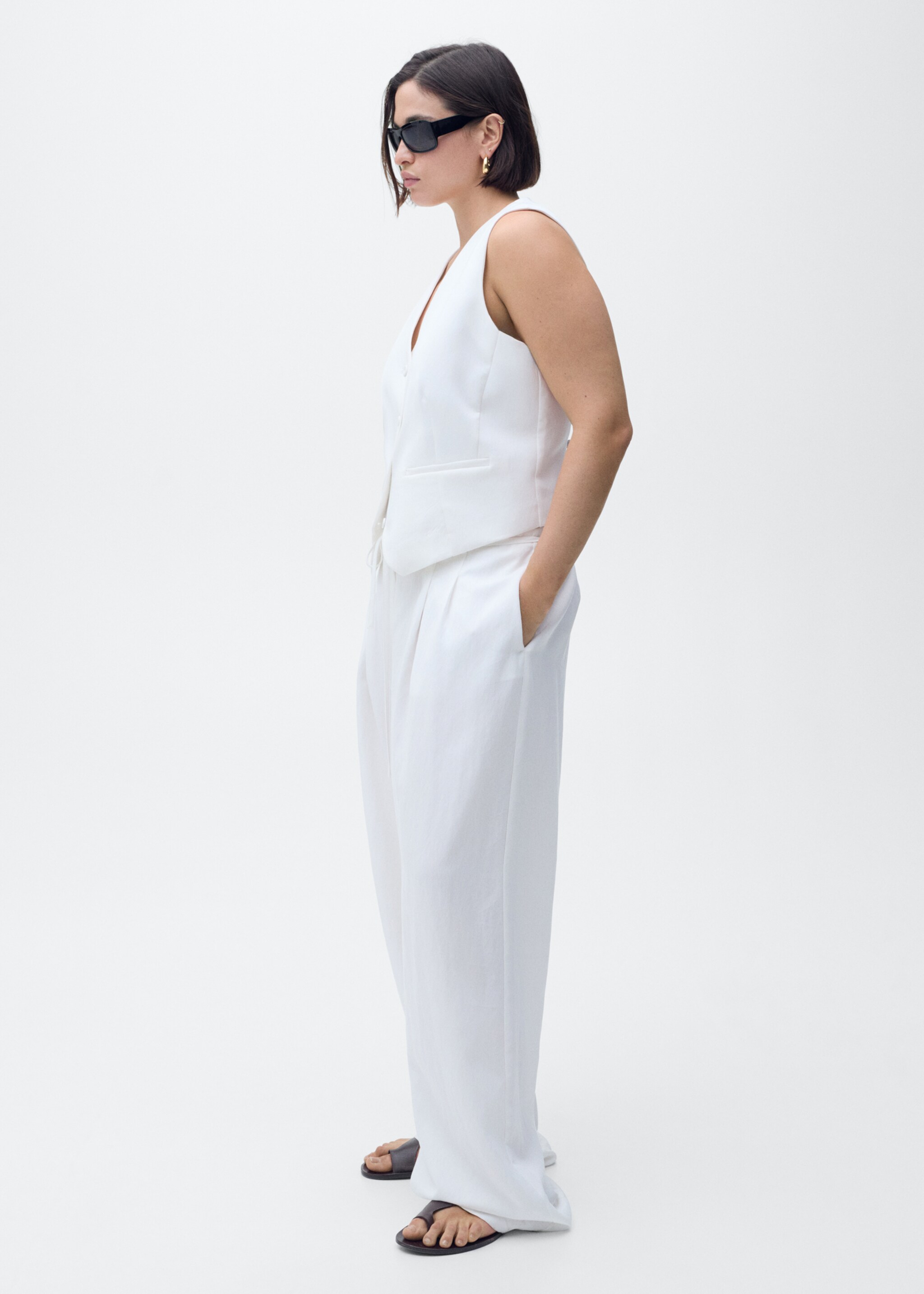 Lyocell suit trousers with bow belt - Details of the article 3
