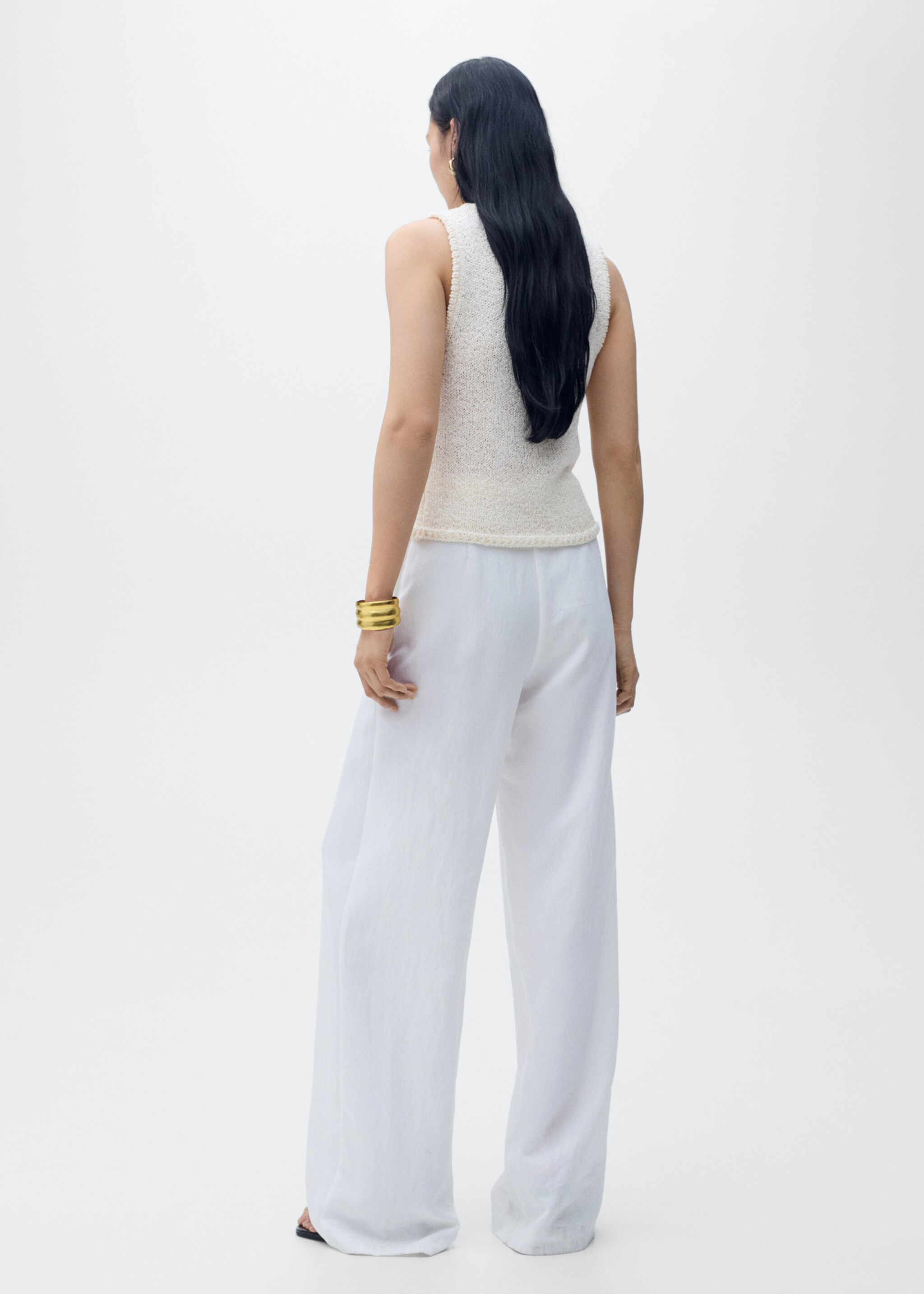 Lyocell suit trousers with bow belt - Reverse of the article