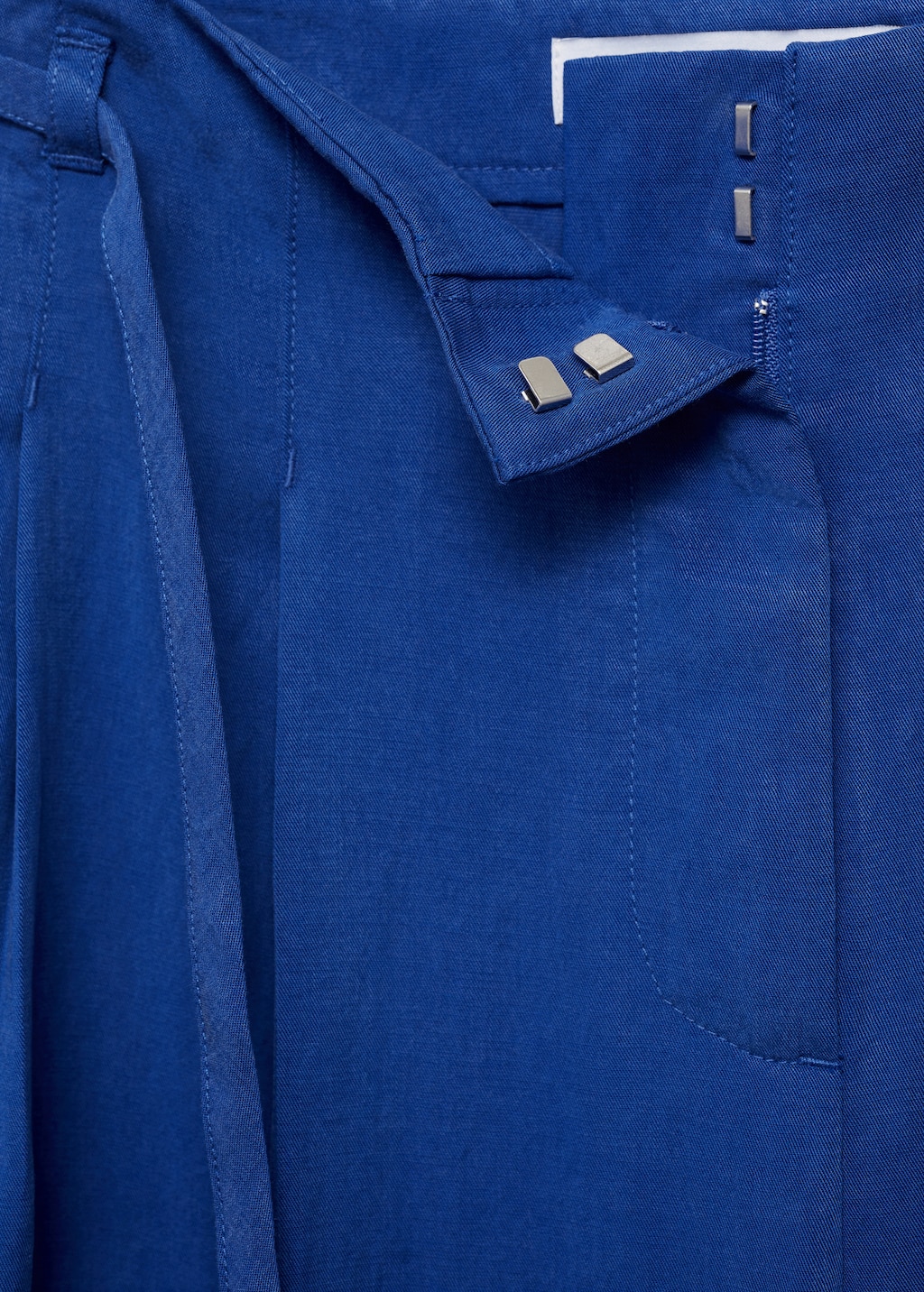 Lyocell suit pants with bow belt