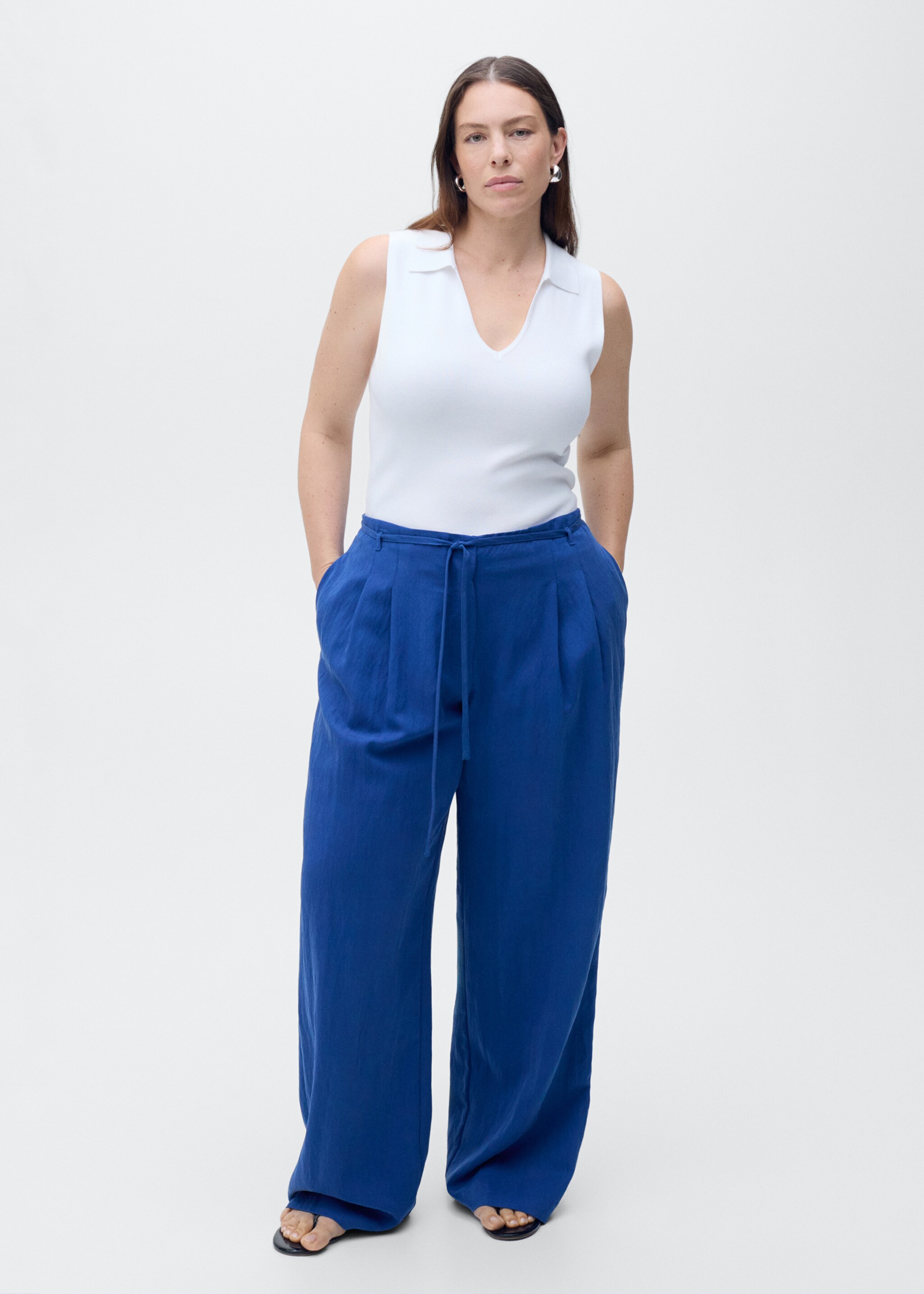 Lyocell suit trousers with bow belt - Details of the article 3