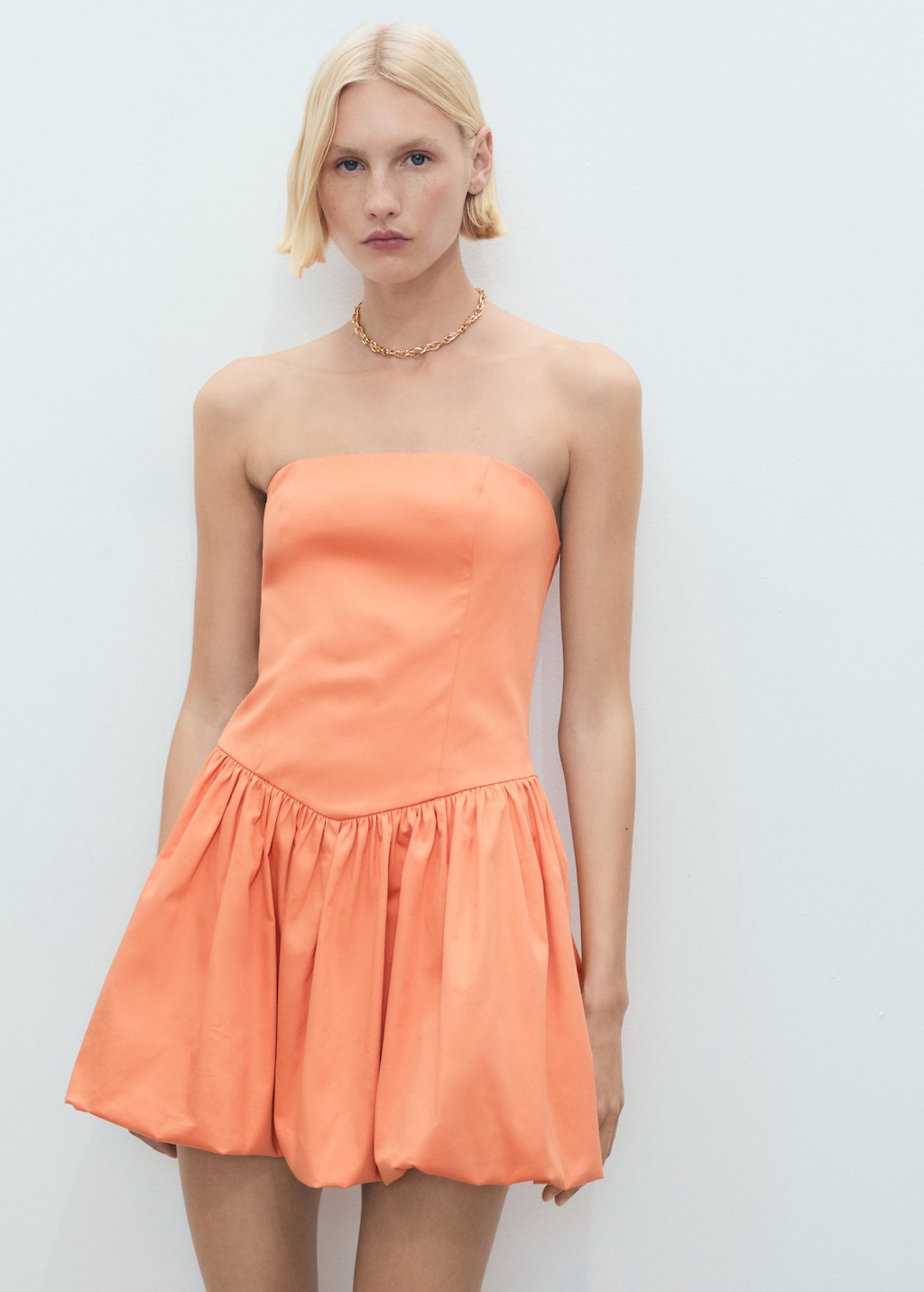 Mango Strapless balloon dress