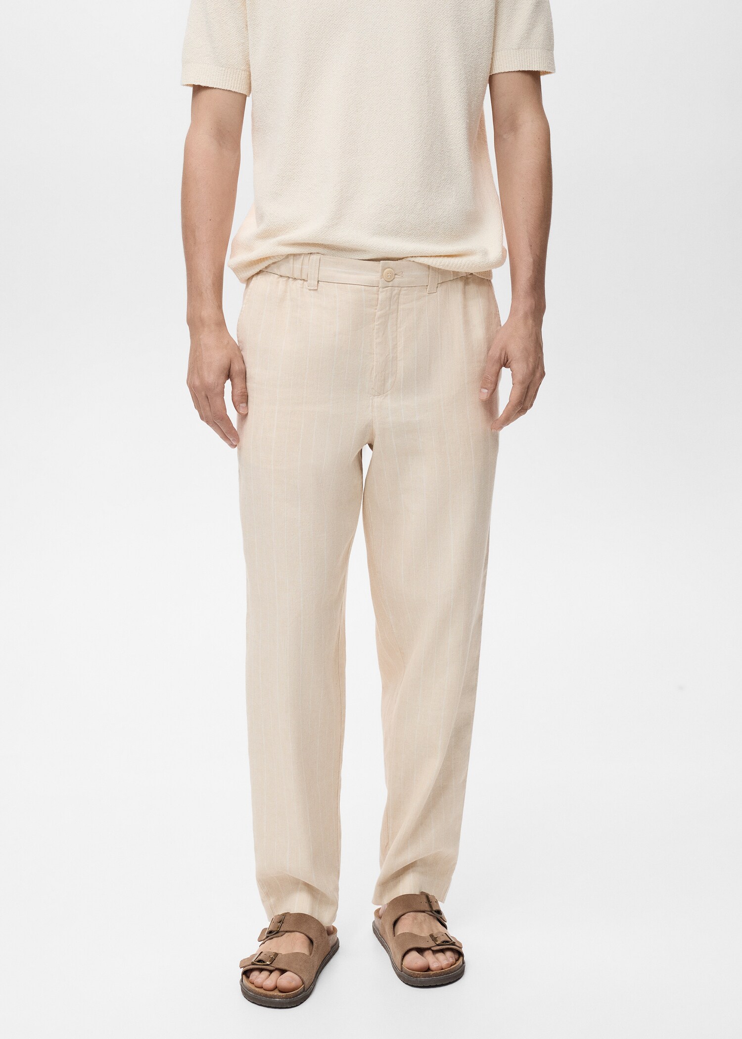Pinstripe linen pants - Medium plane