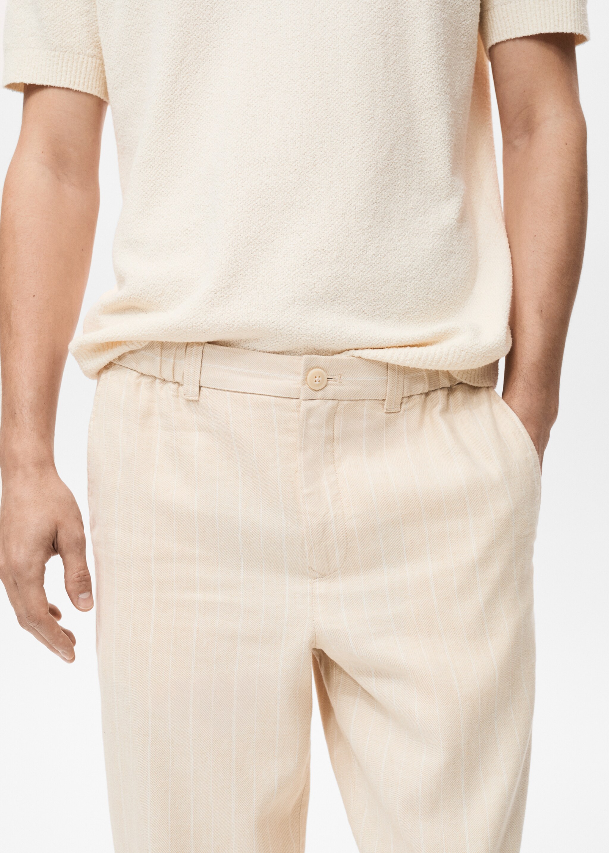 Pinstripe linen trousers - Details of the article 1