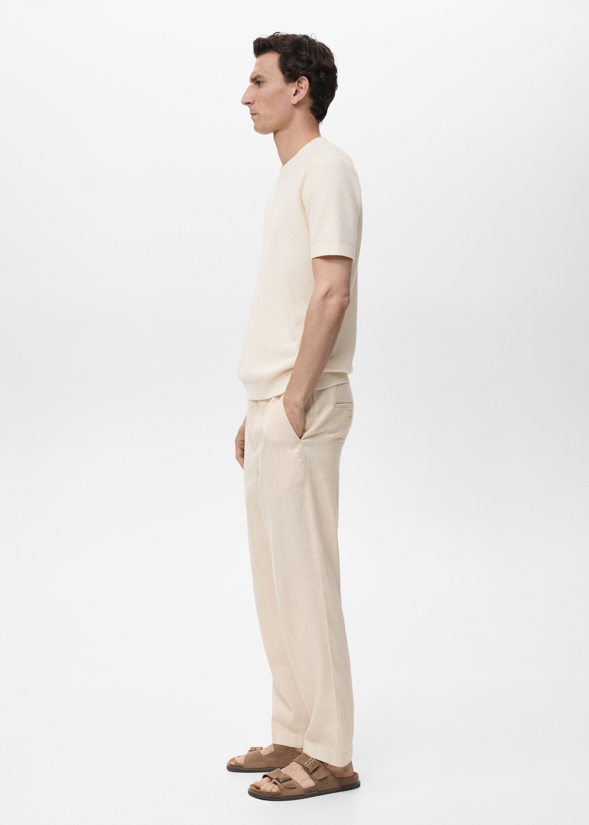 Pinstripe linen trousers - Details of the article 2