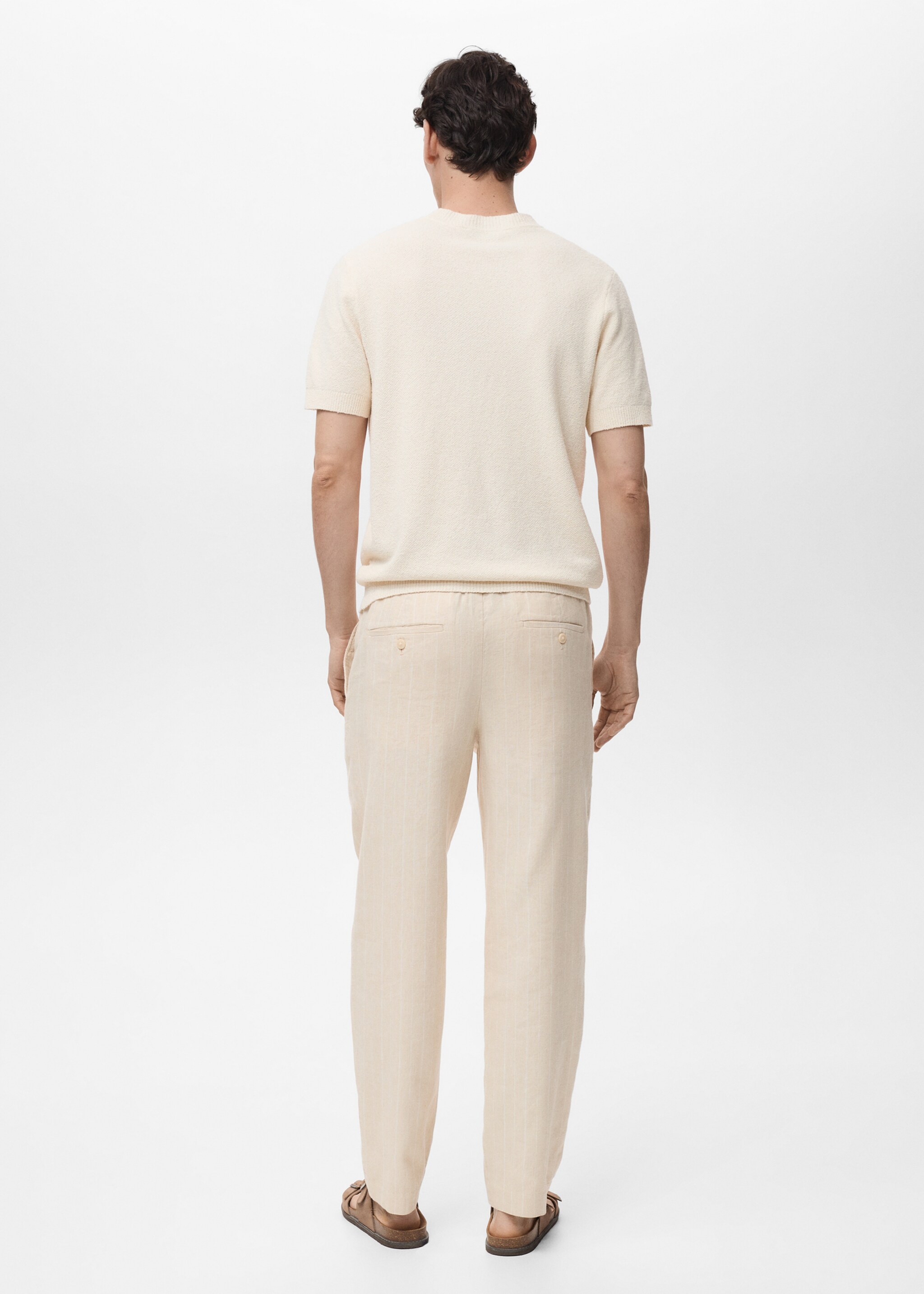 Pinstripe linen trousers - Reverse of the article