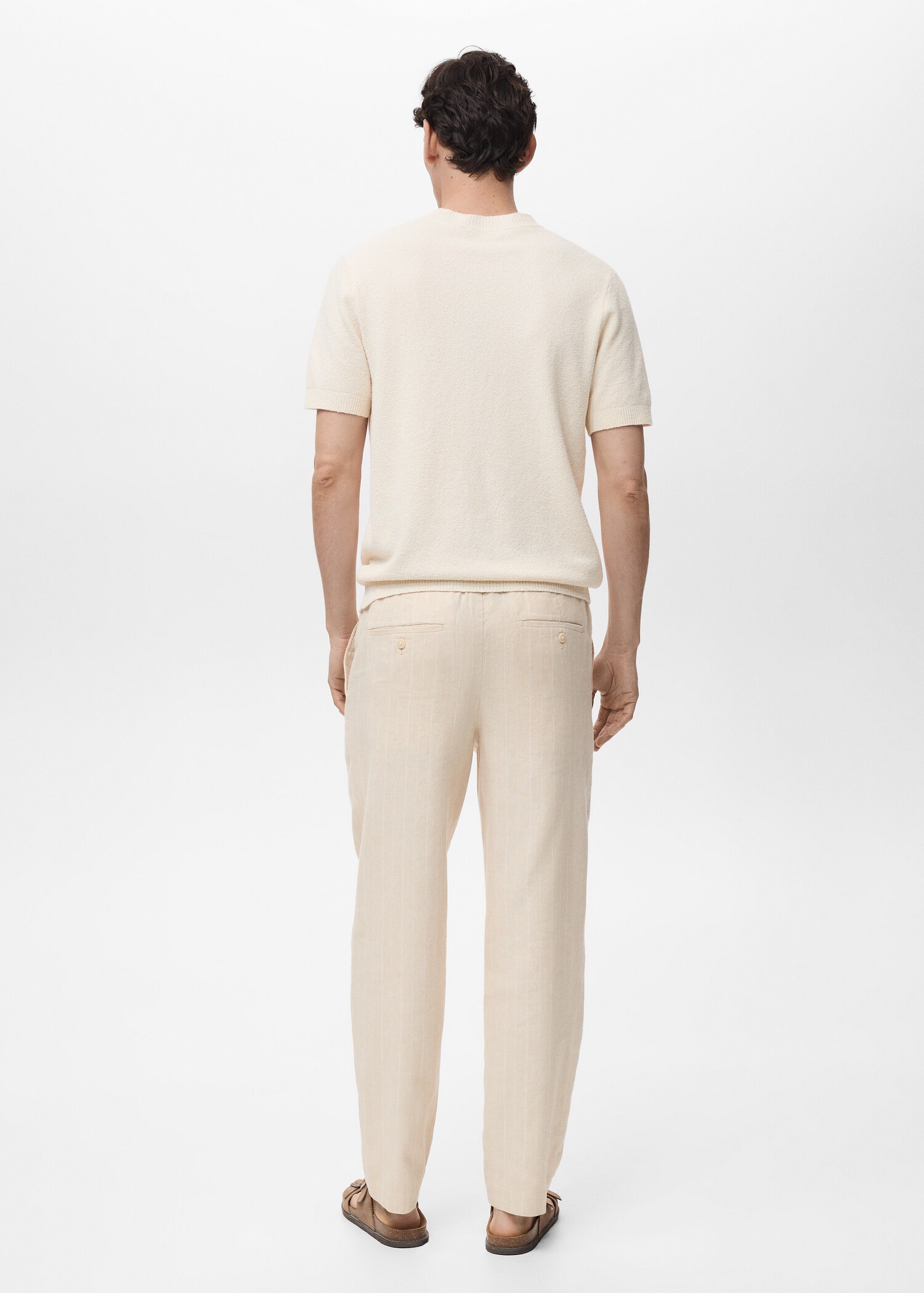 Pinstripe linen pants - Reverse of the article