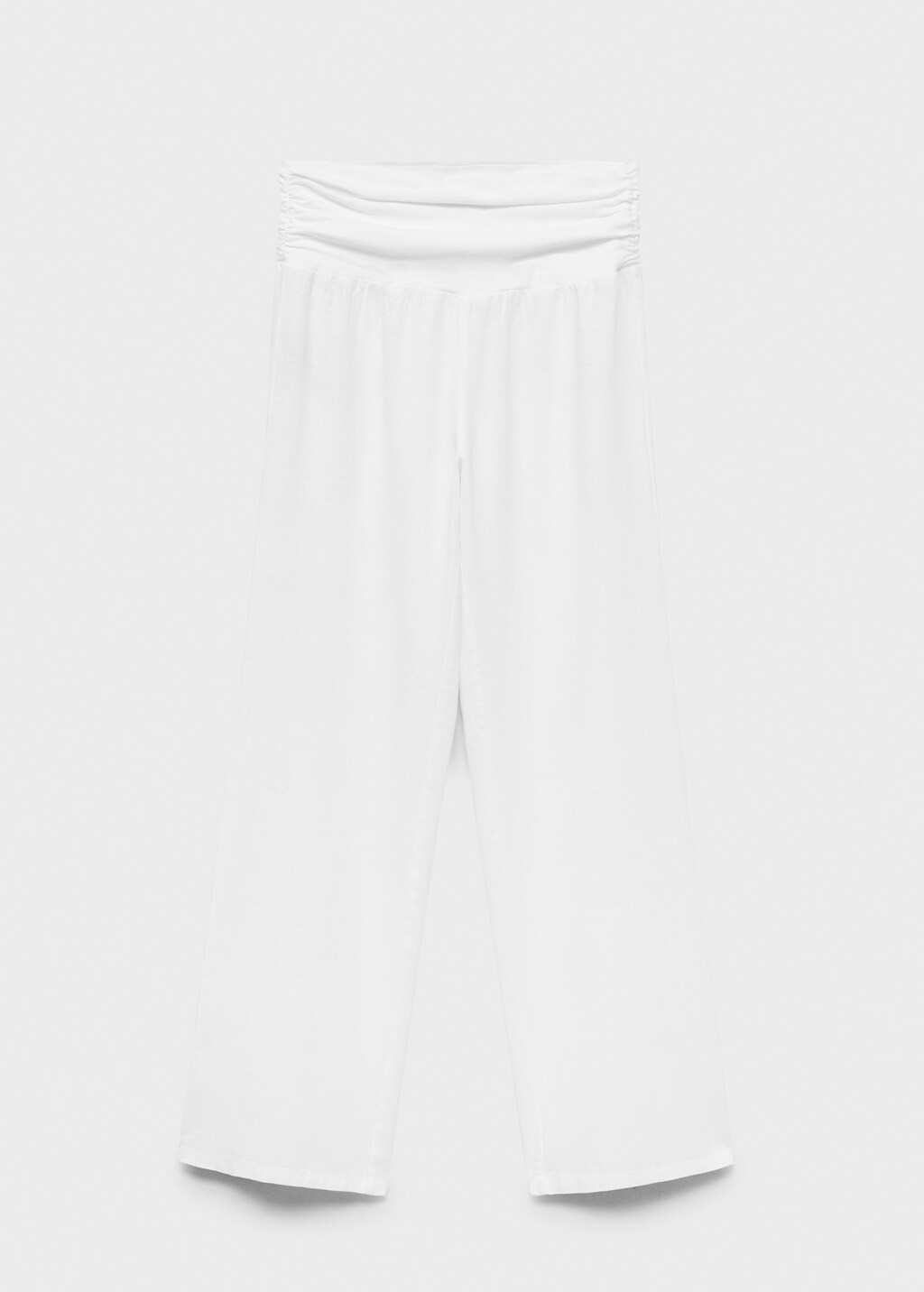 Linen pants with draped waist - image 4