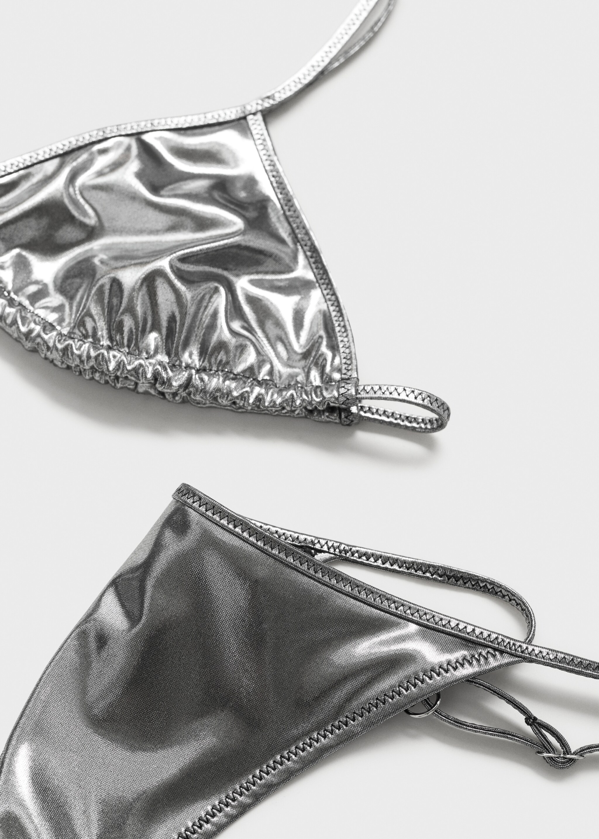 Metallic-effect bikini bottoms - Details of the article 0