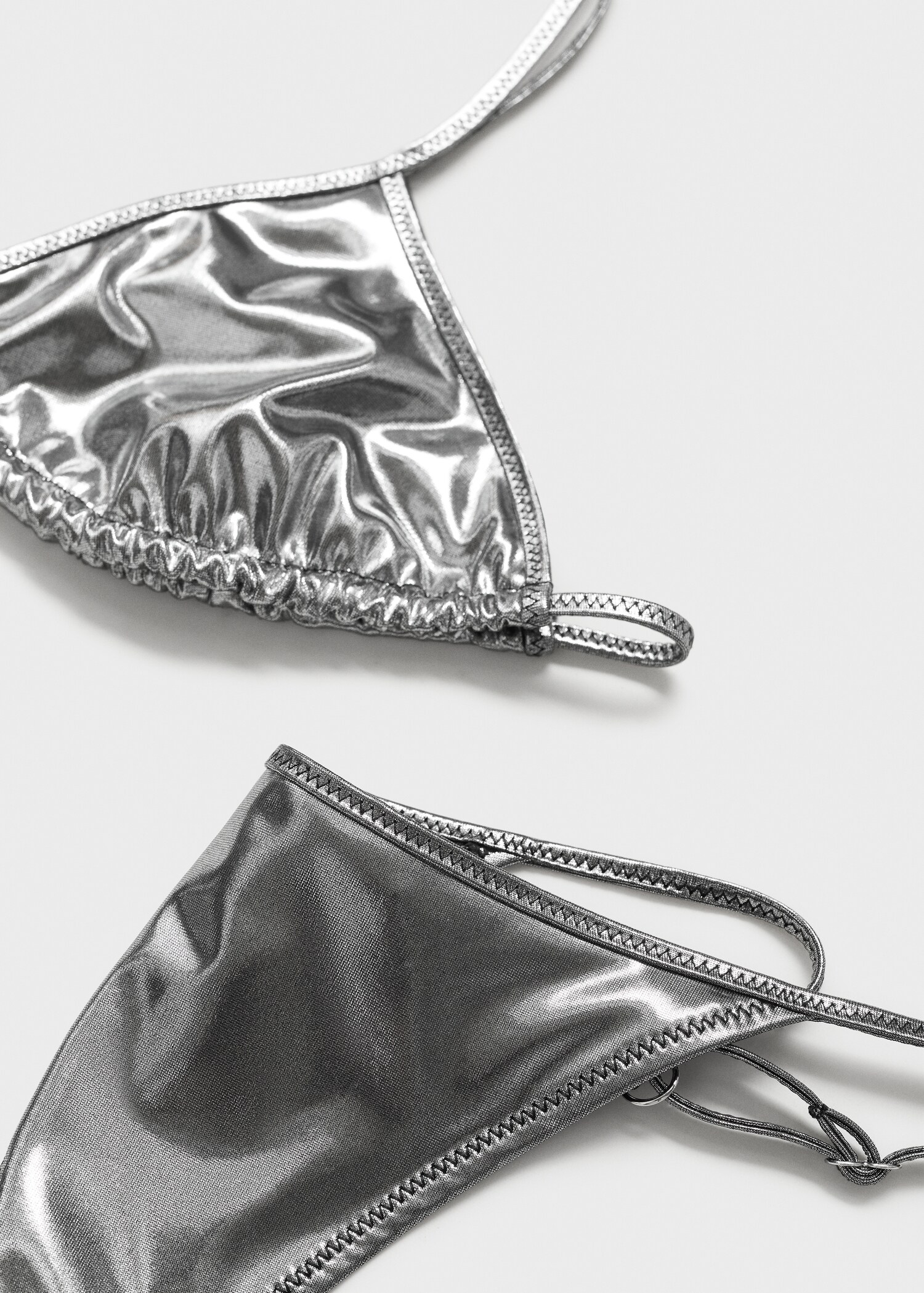 Metallic-effect bikini bottoms - Details of the article 0