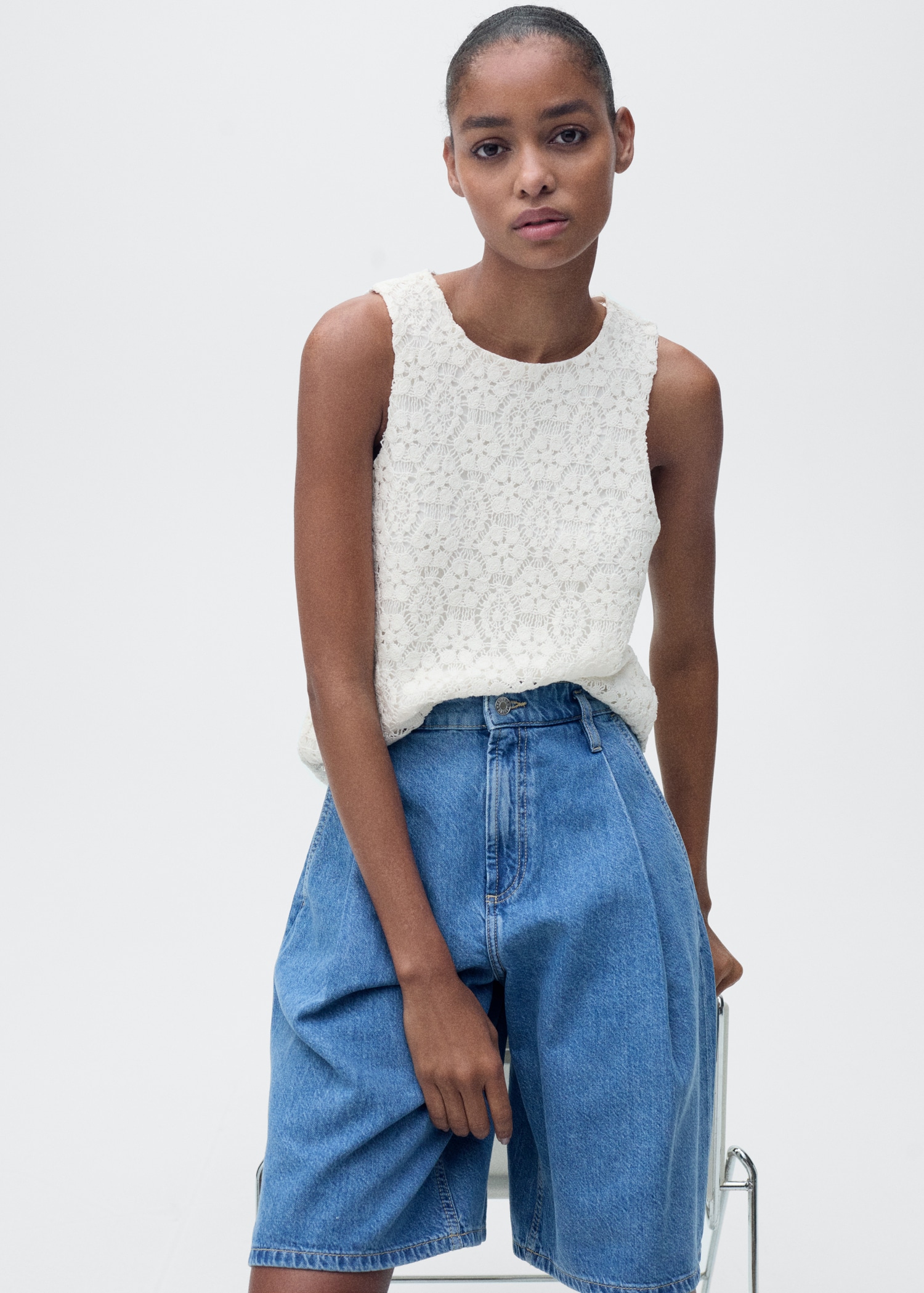 Top recto crochet - Plano medio