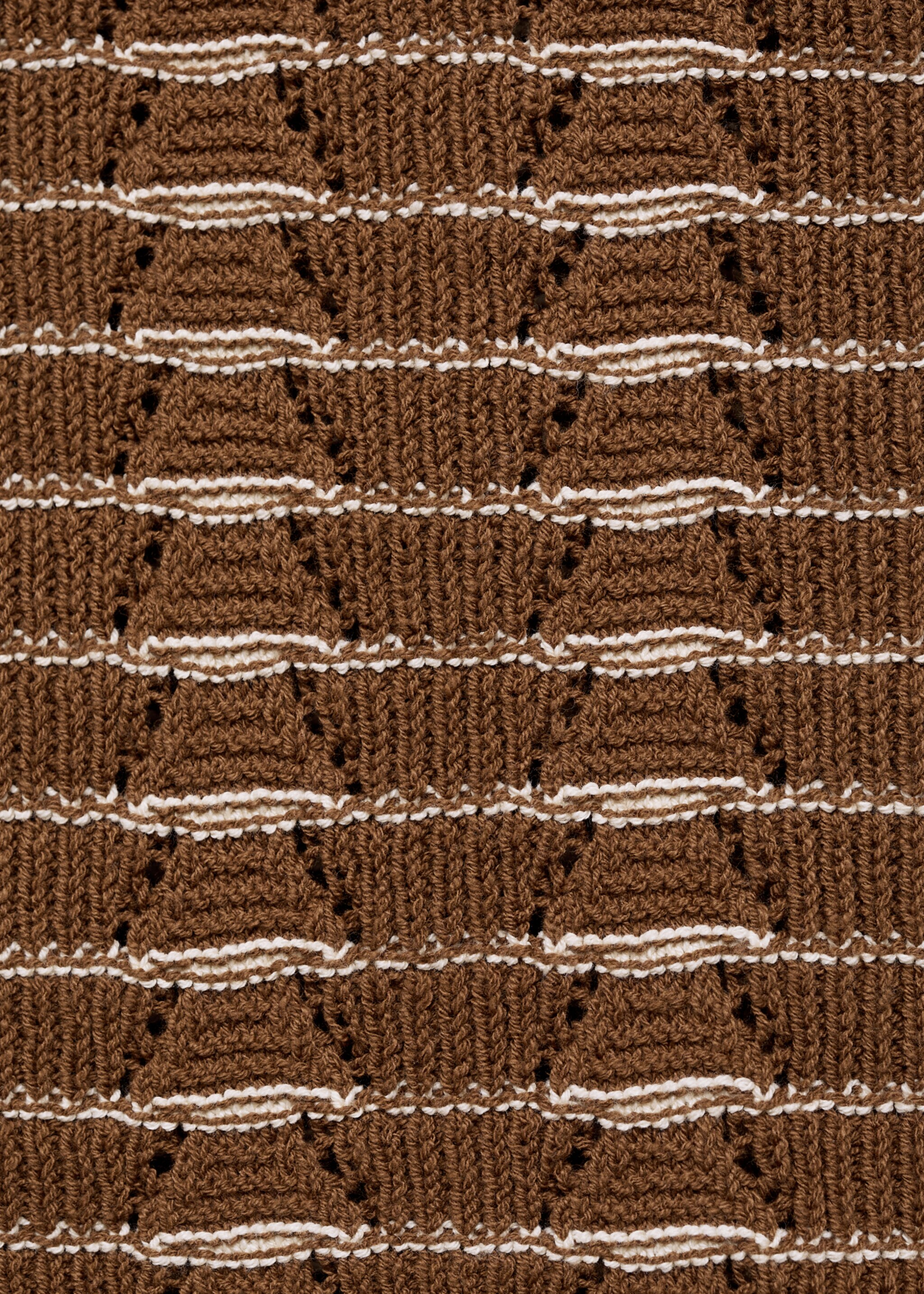 Striped openwork knitte polo shirt - Details of the article 0