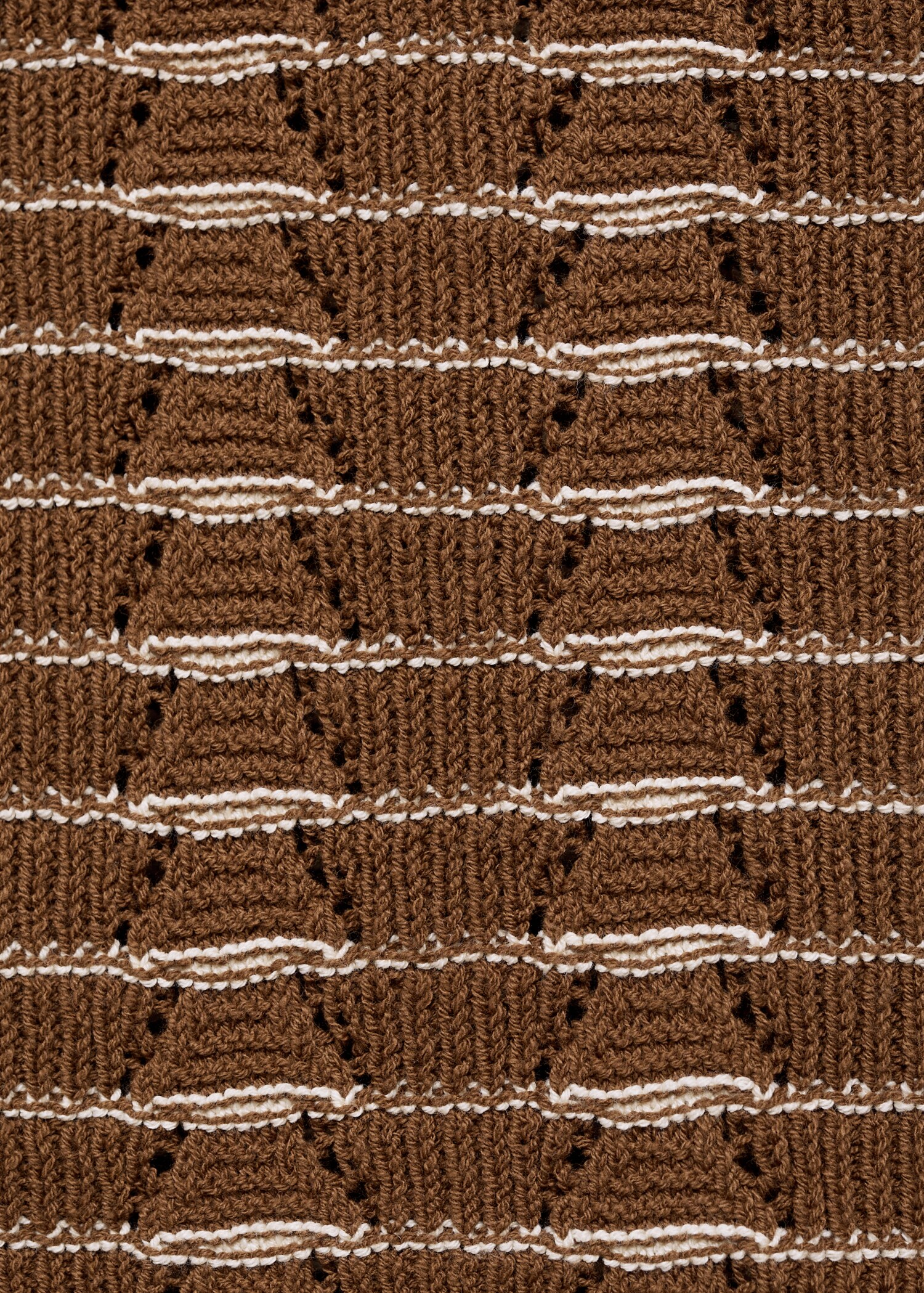 Striped openwork knitte polo shirt - Details of the article 0