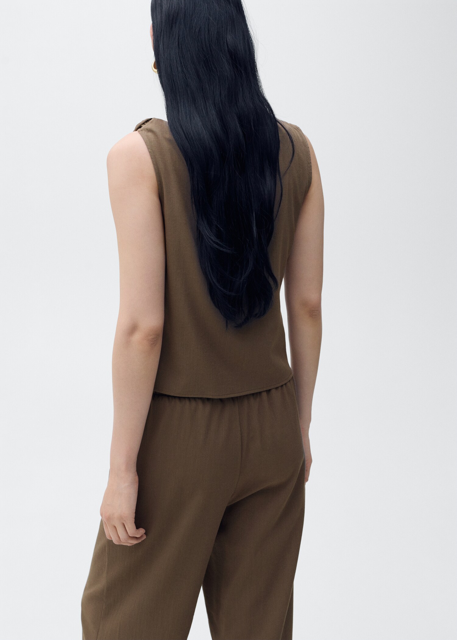 Asymmetrical draped top with straps - Reverse of the article