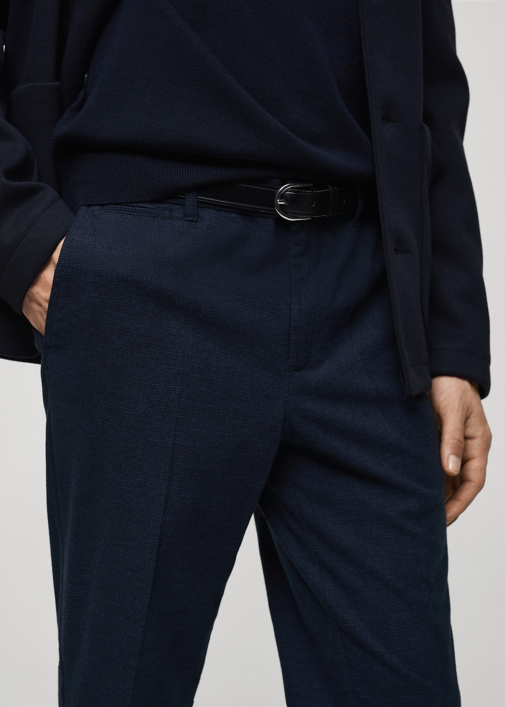 Micro-houndstooth flannel pants