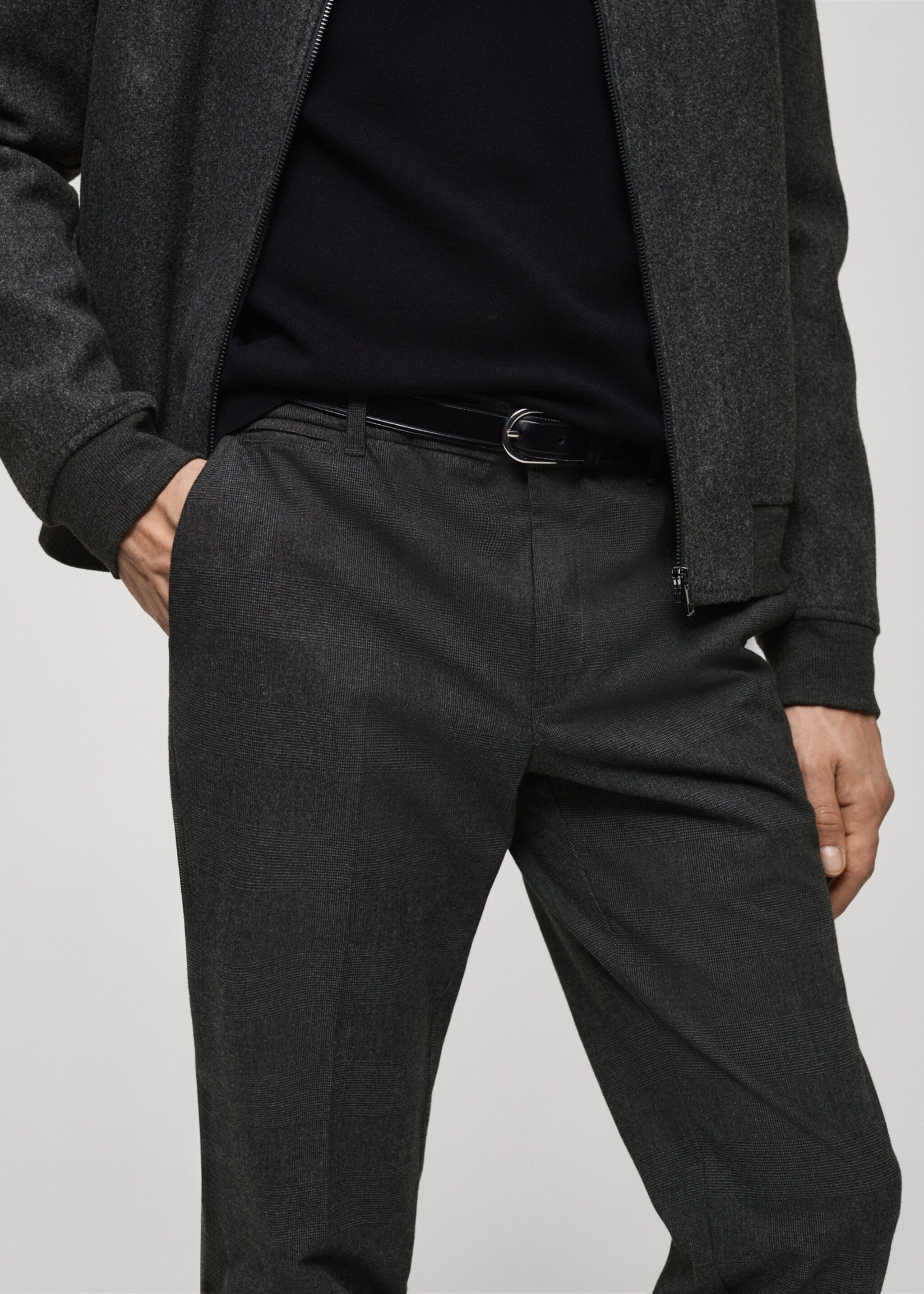 Prince of wales check flannel trousers - Details of the article 1