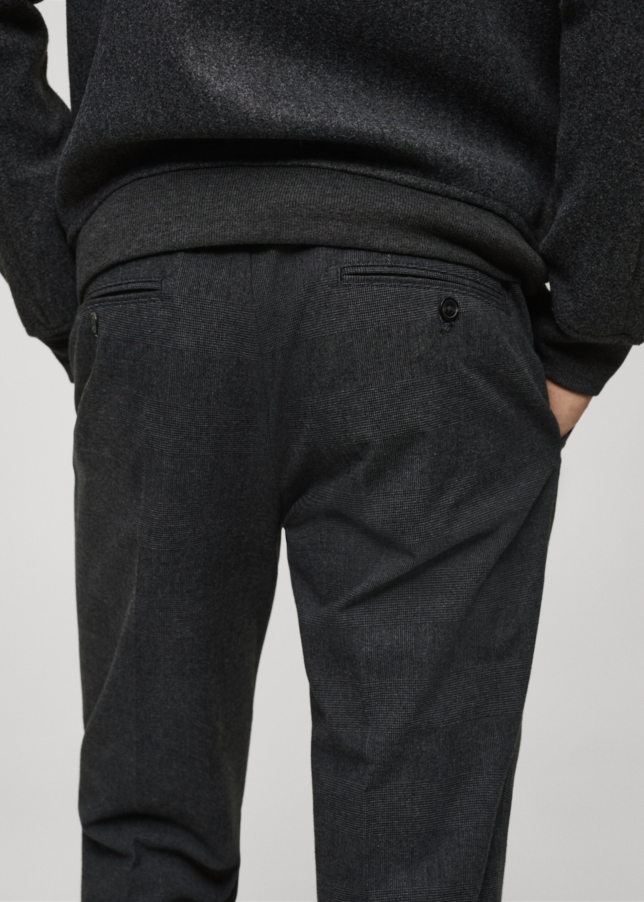 Prince of wales check flannel trousers - Details of the article 6