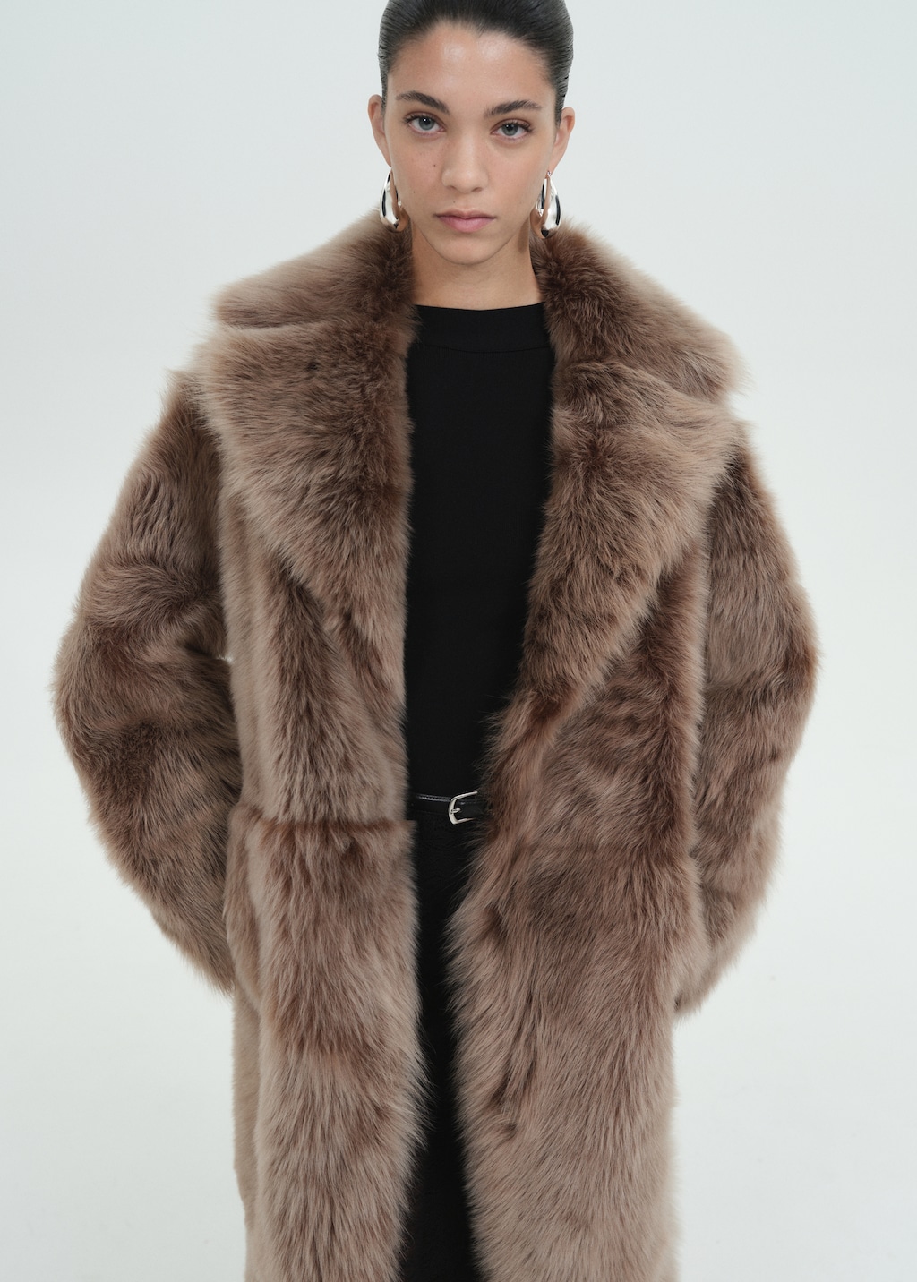 Tiktok Zara Brown Faux Fur Coat Reversible 100% Fur Coat