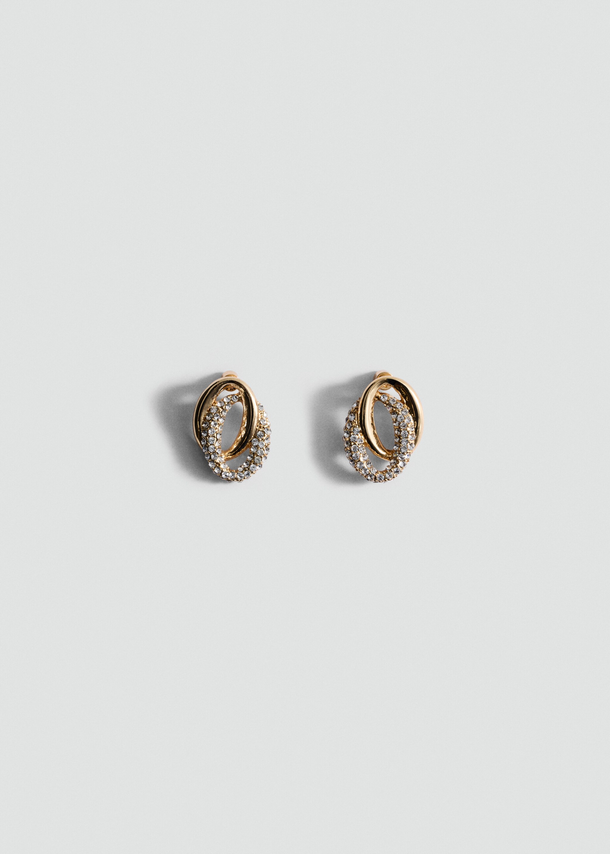 Linked hoop earrings with crystals - Article without model