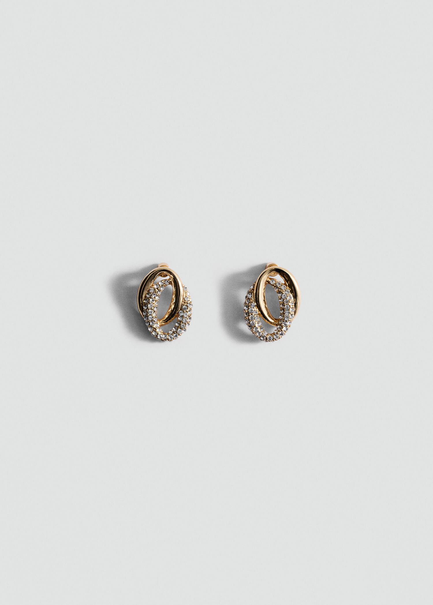 Linked hoop earrings with crystals - Article without model
