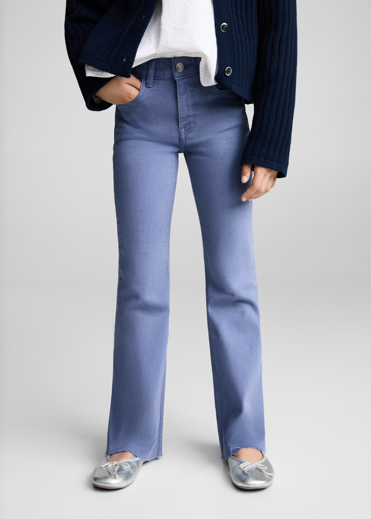 Frayed low-rise skinny jeans - Medium plane