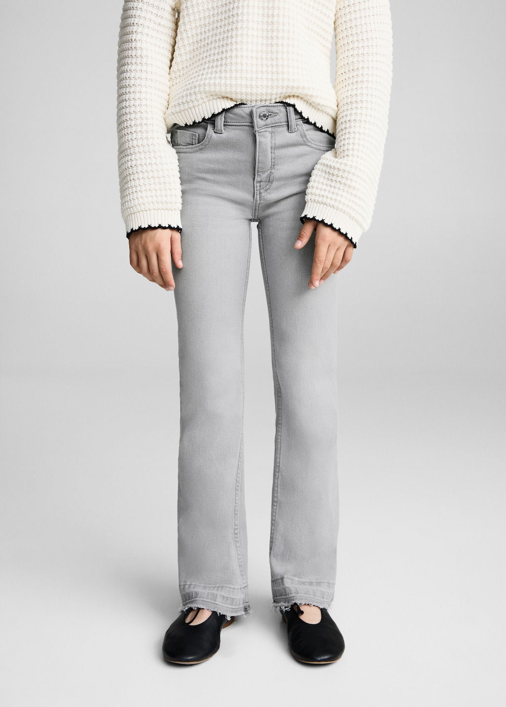 Frayed low-rise skinny jeans