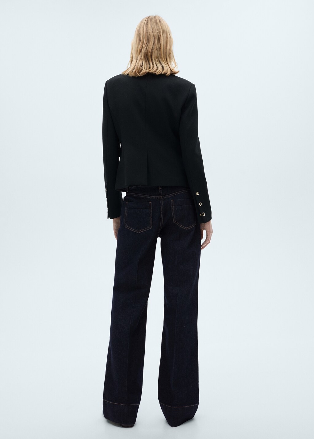 Wide leg mid-rise jeans