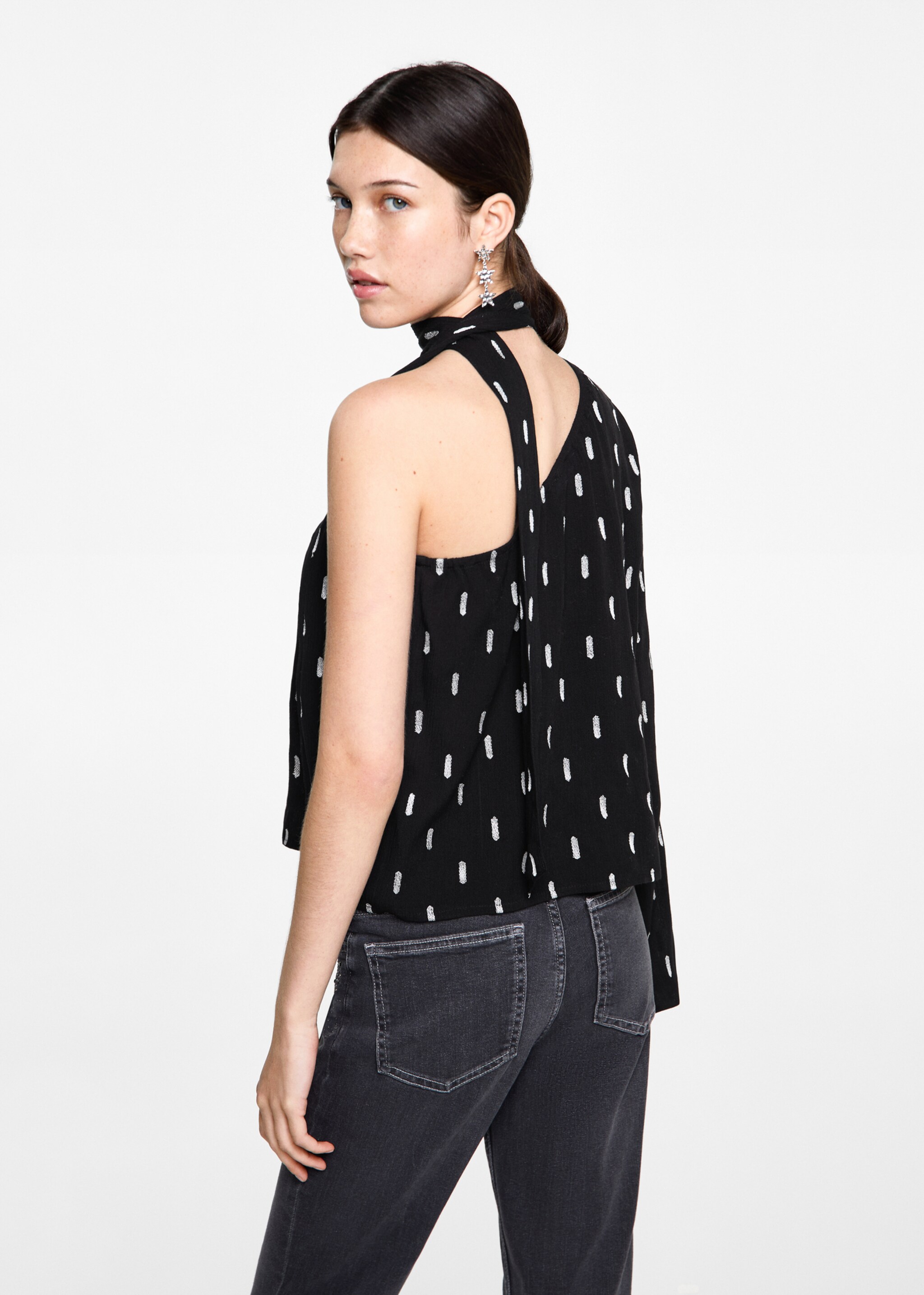 Blusa asimétrica estampada - Reverso del artículo