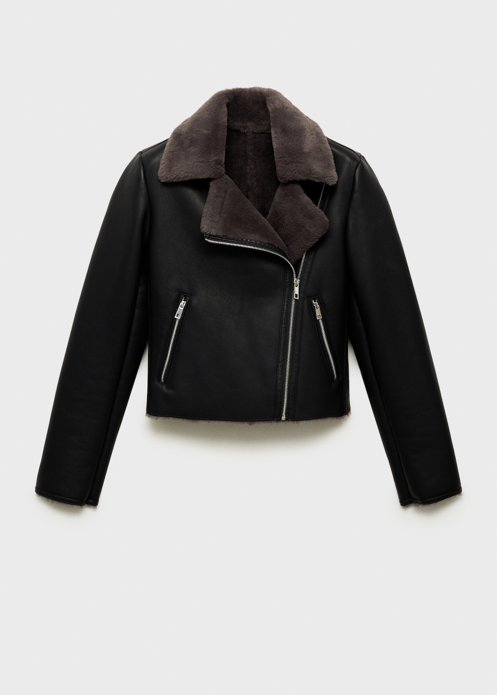 Jacket with shearling-effect lining